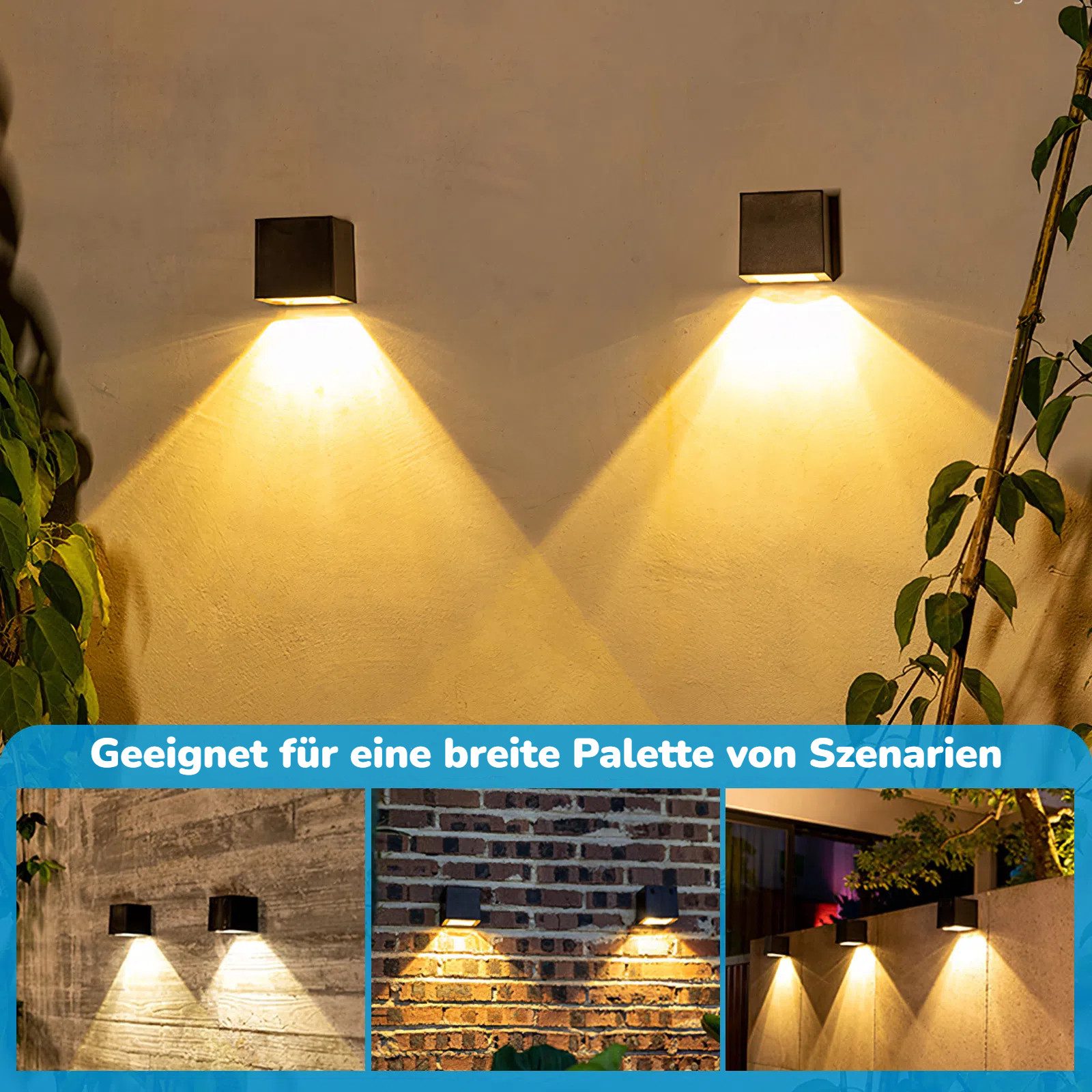 BlingBin LED Außen-Wandleuchte Solar Wandleuchte Aussen, günstig online kaufen