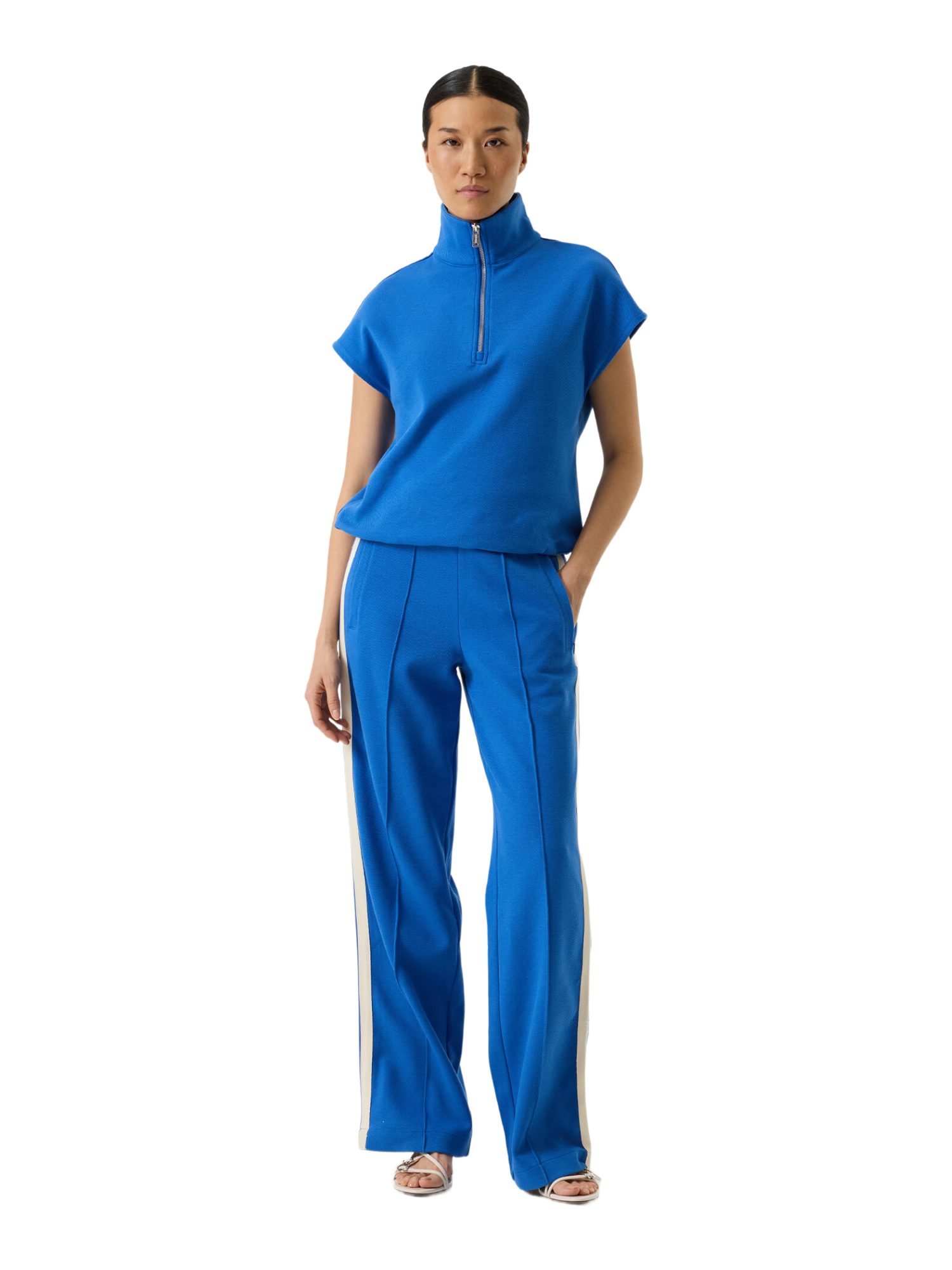 Garcia Stoffhose blau, Freizeit, Polyester, Gestreift, Weit, Mittel