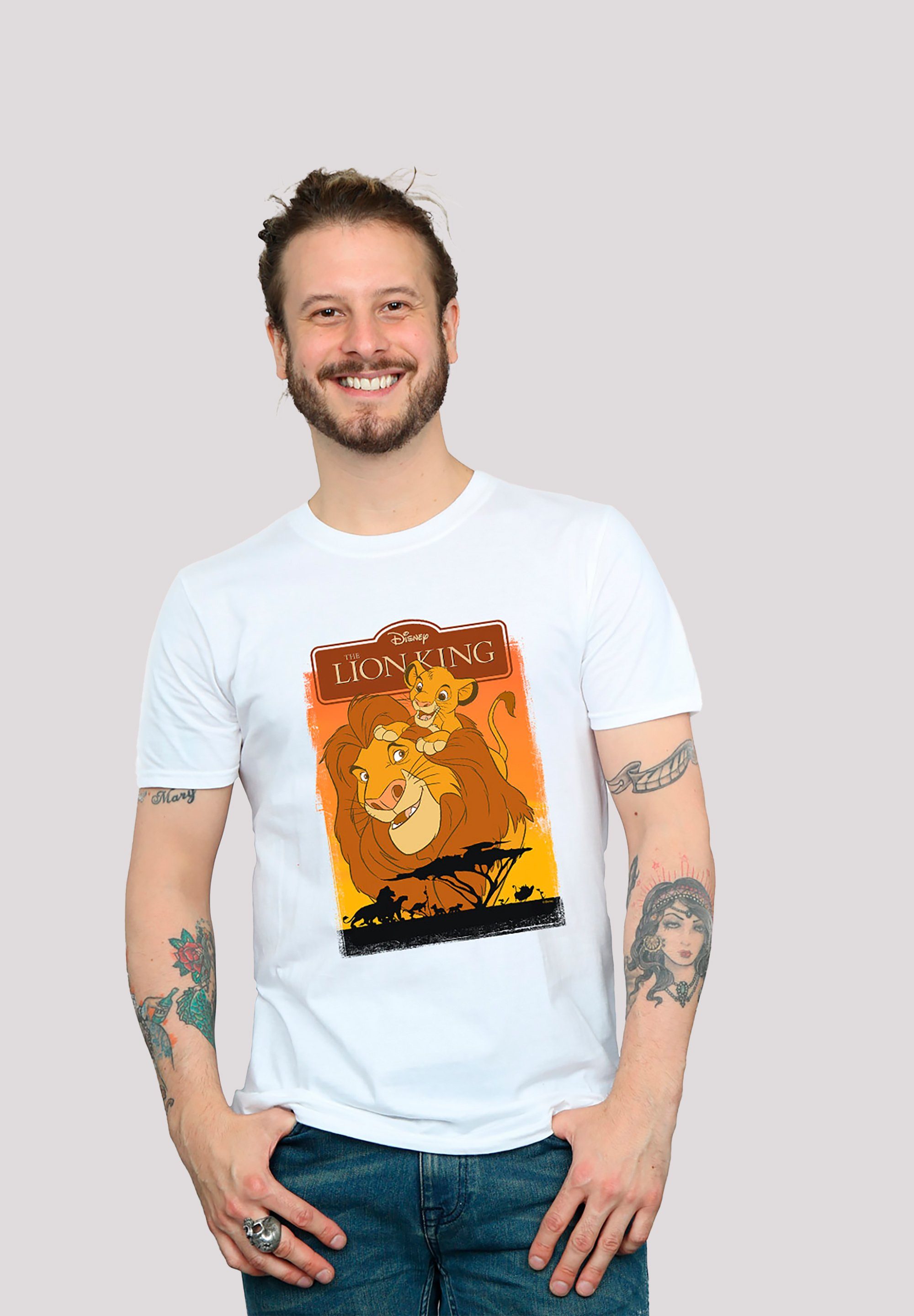 F4NT4STIC T-Shirt Disney König der Löwen Simba und Mufasa Print weiß | T-Shirts