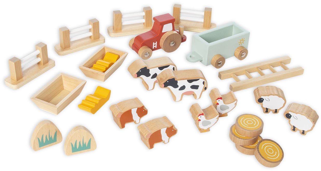 schützt Holz; mit Zubehör, FSC®- weltweit Bauernhof Spielwelt Henri Wald aus Pinolino® Holzspielzeug, -