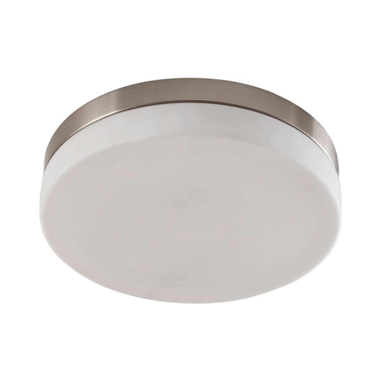 Lindby Deckenleuchten Amilia, dimmbar, Leuchtmittel nicht inklusive, Modern, Glas, Metall, weiß, nickel satiniert, 3 flammig, E27, Bad