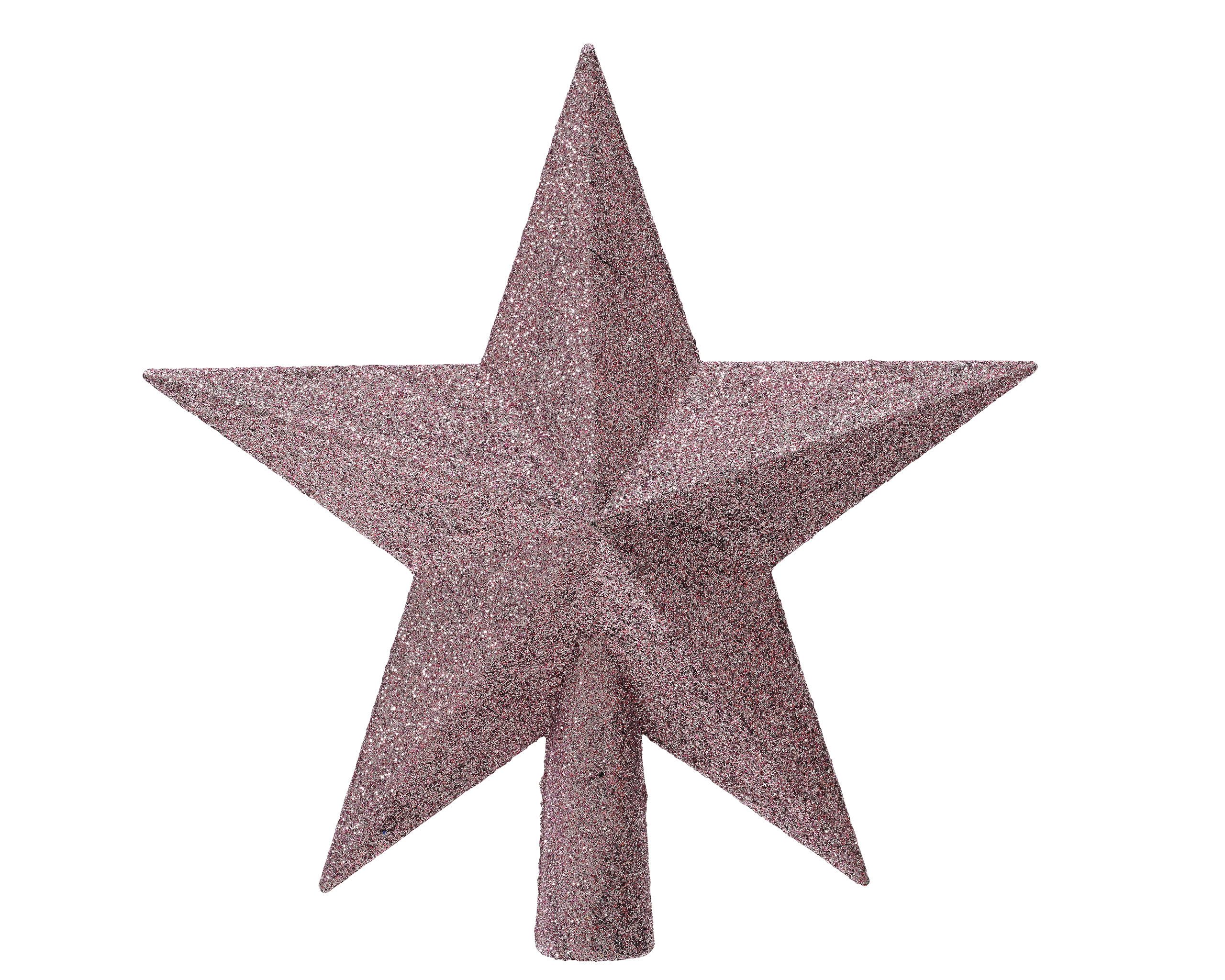 Kaemingk Christbaumspitze, Christbaumspitze Stern mit Glitzer 19cm Kunststoff - Helllila