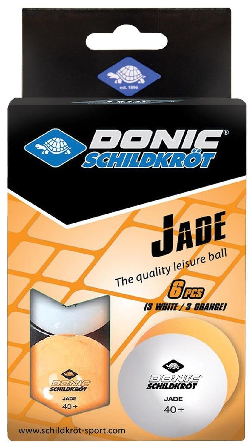Tischtennis Donic-Schildkröt Ball Stück orange, 6 3x Bälle 3x Jade Tischtennisball Balls weiß, Tischtennisball