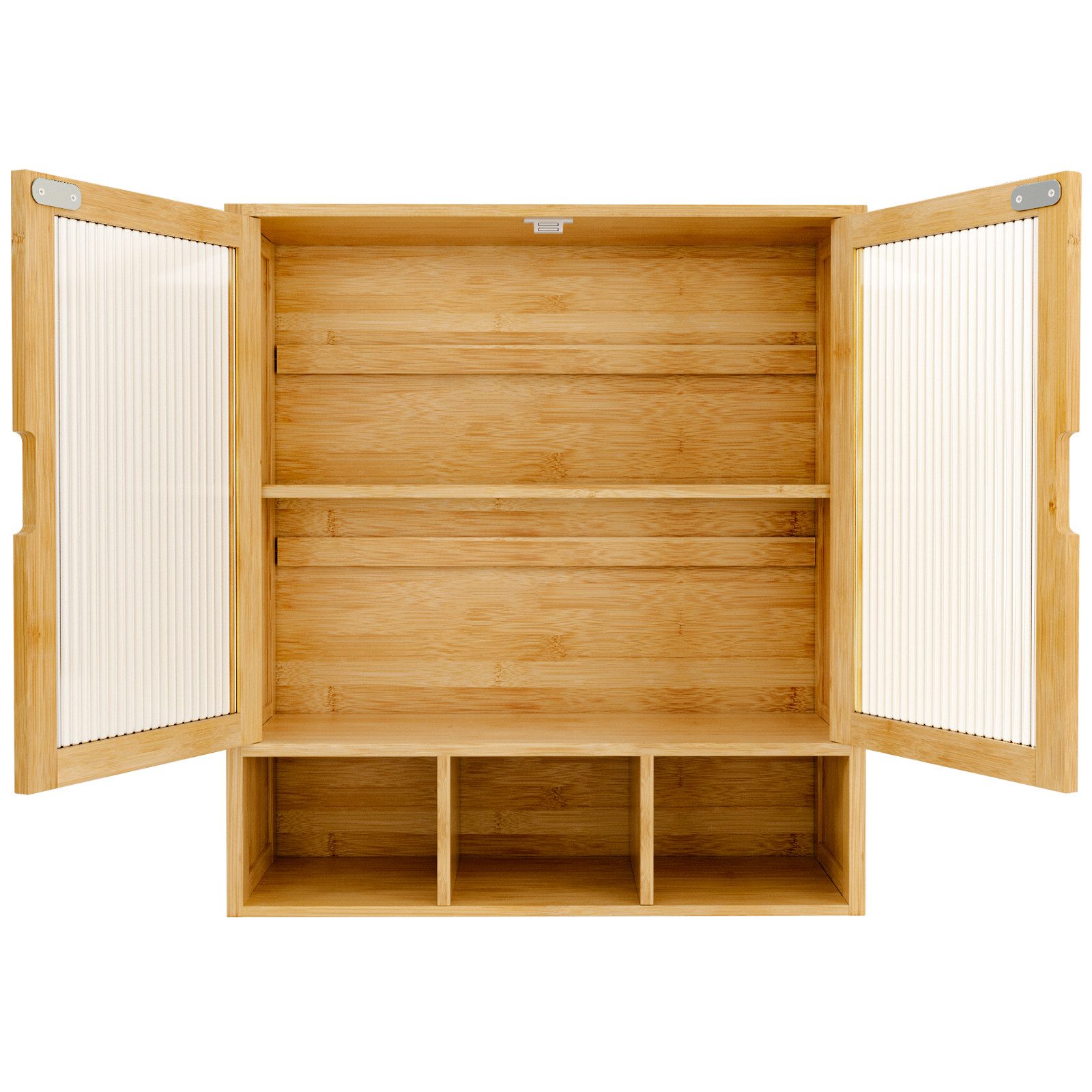 Yorbay Hängeschrank Bambus Badezimmerschrank (59x22x66 cm, Magnetverschluss günstig online kaufen