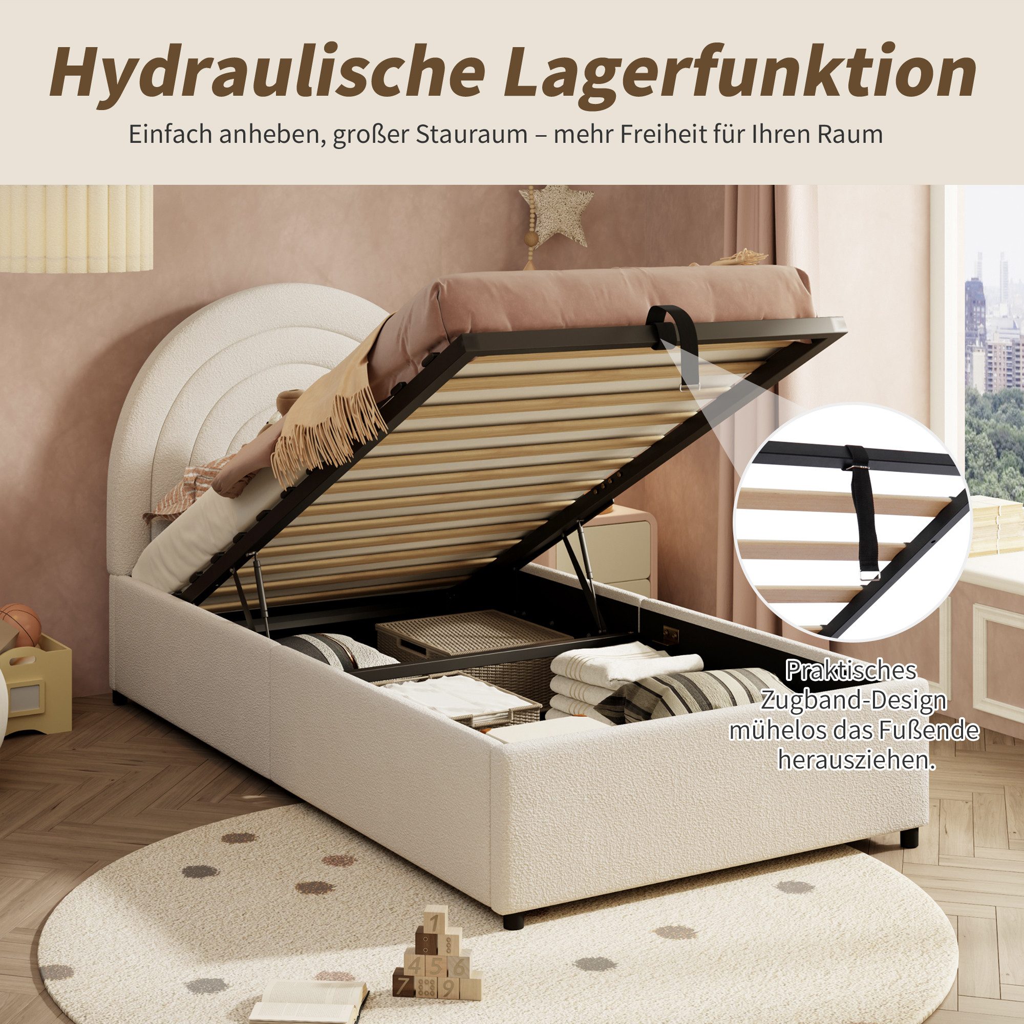 i@home Polsterbett Kinderbett,Einzelbett mit Lattenrost und günstig online kaufen