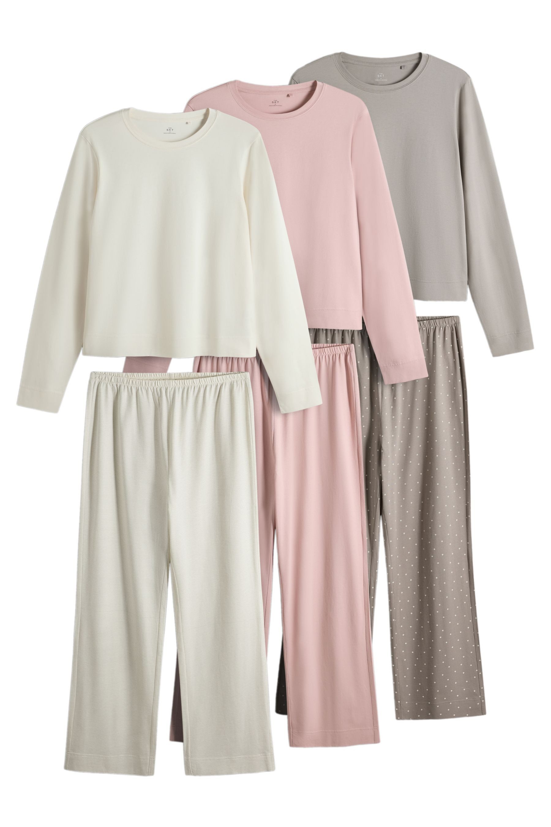 The Set Pyjama The Set Langärmelige Schlafanzüge, 3er-Pack (6 tlg)