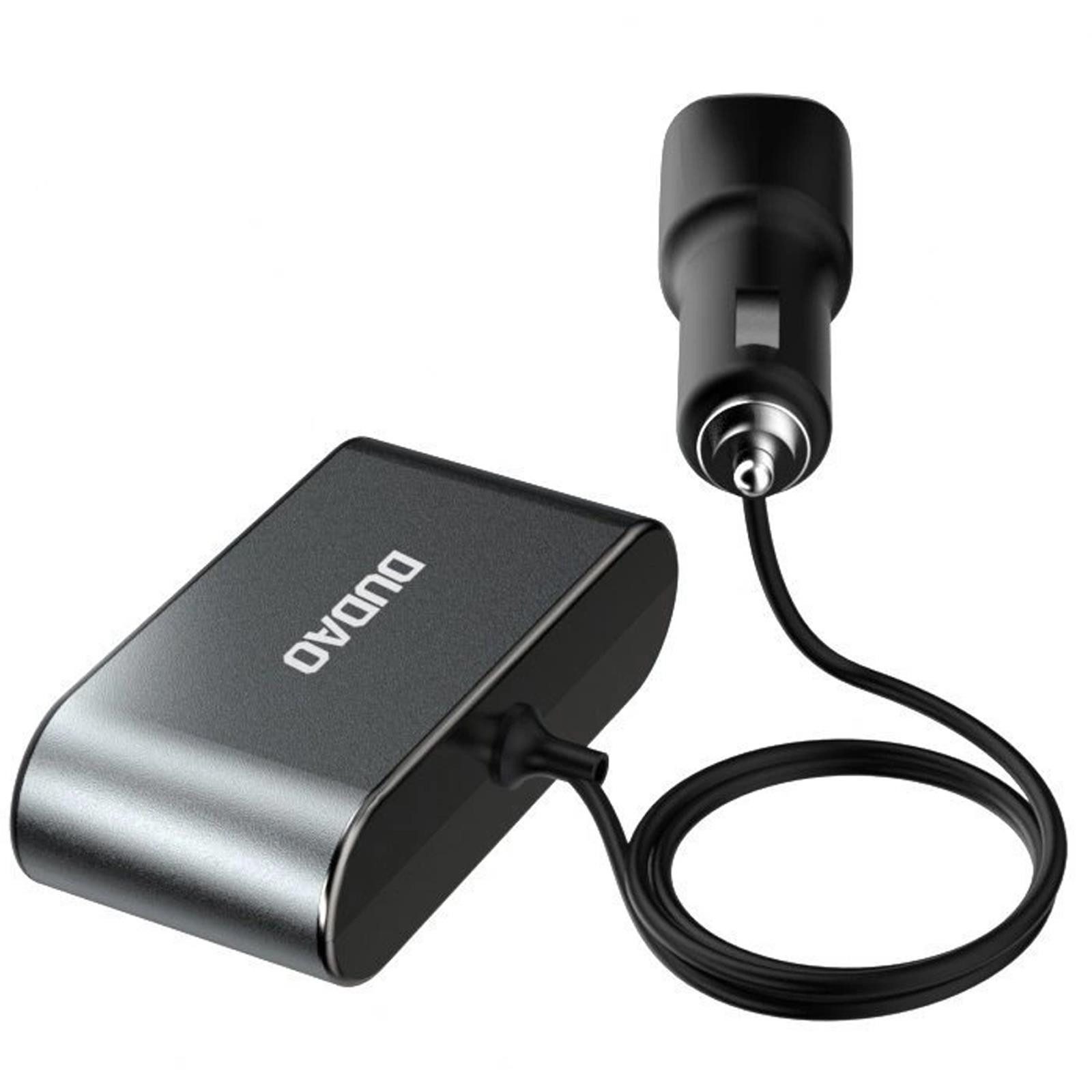 Dudao 12/24V KFZ Verteiler Steck Dose Zigarettenanzünder Smartphone-Ladegerät (3400 mA, Mehrfachstecker 2x USB Adapter PKW LKW Wohnwagen)