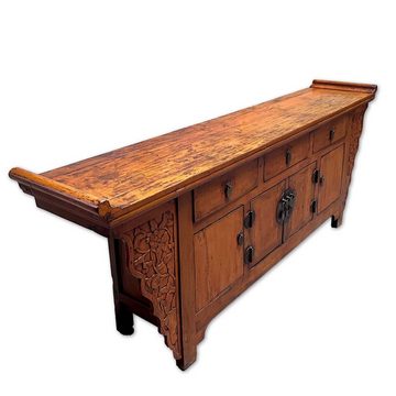 Asien LifeStyle Sideboard Chinesisches Sideboard (215cm) Ulmenholz China Kommode