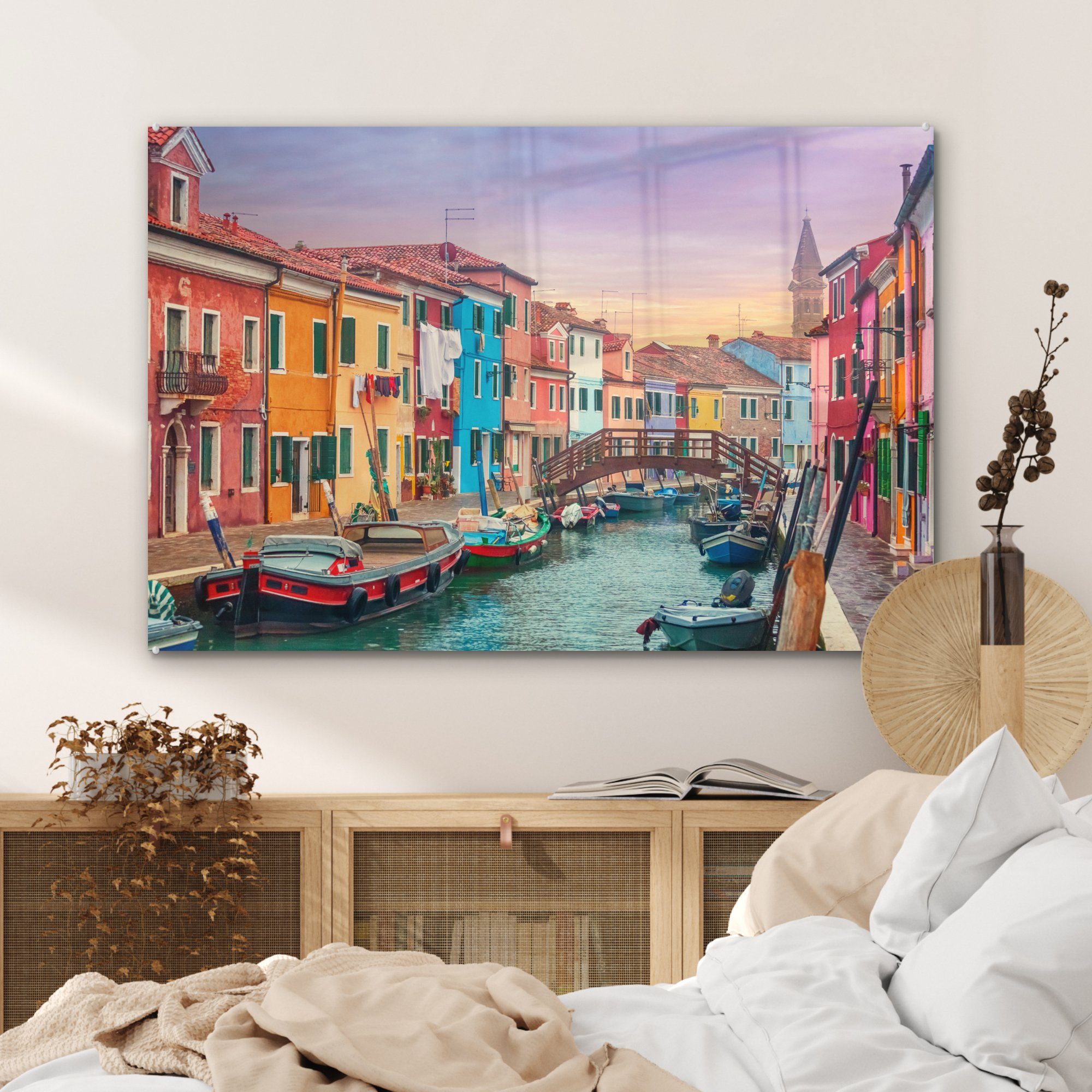 Häusern, St), & Schlafzimmer bunten Wohnzimmer in Acrylglasbilder Venedig Kanal MuchoWow (1 mit Acrylglasbild