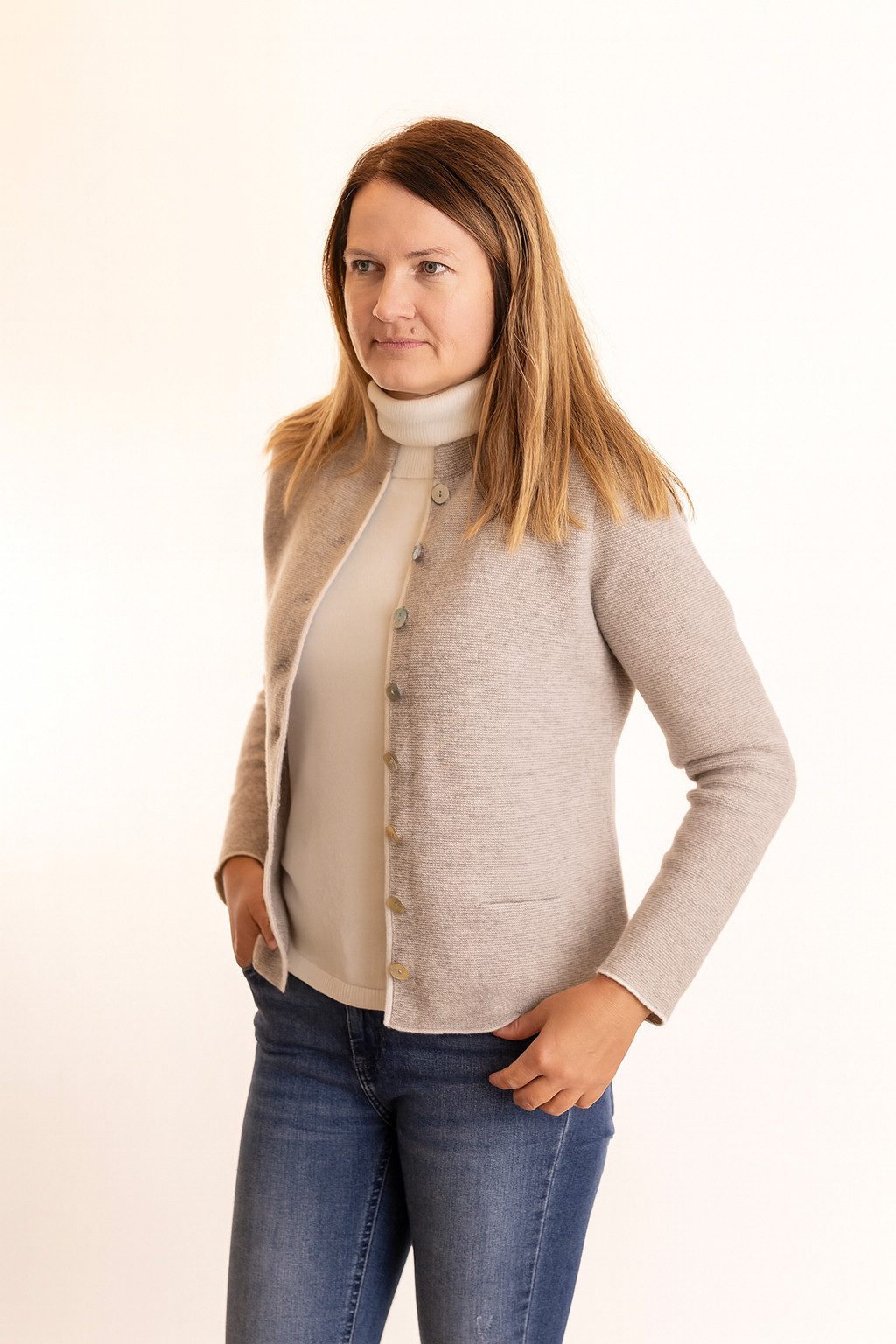 Pezzo D'oro Strickjacke Strickjacke aus Merinowolle elegant