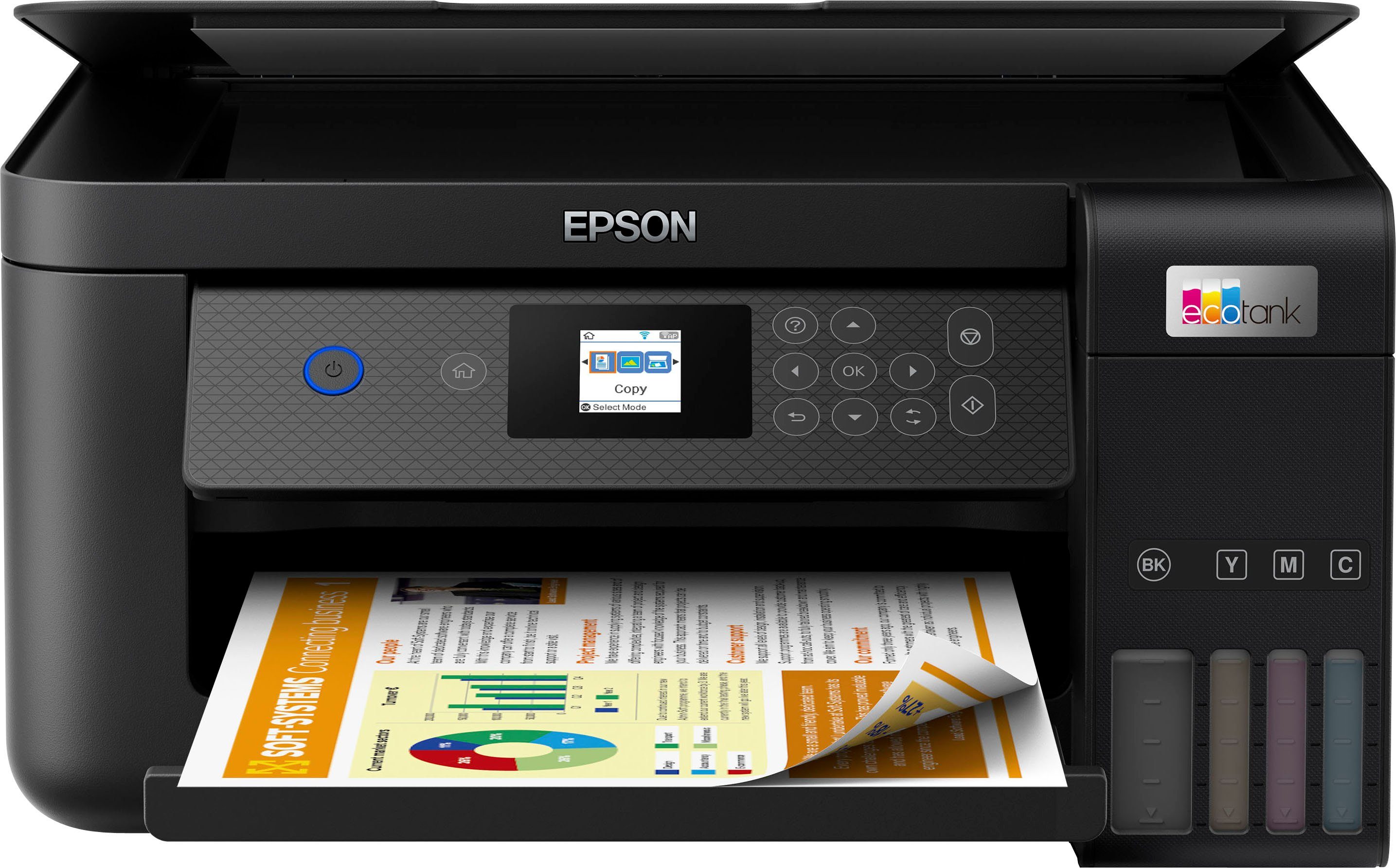 Epson EcoTank ET-2850 Tintenstrahldrucker, (WLAN (Wi-Fi), Wi-Fi Direct), A4- Multifunktionsdrucker: Drucken, Kopieren, Scannen