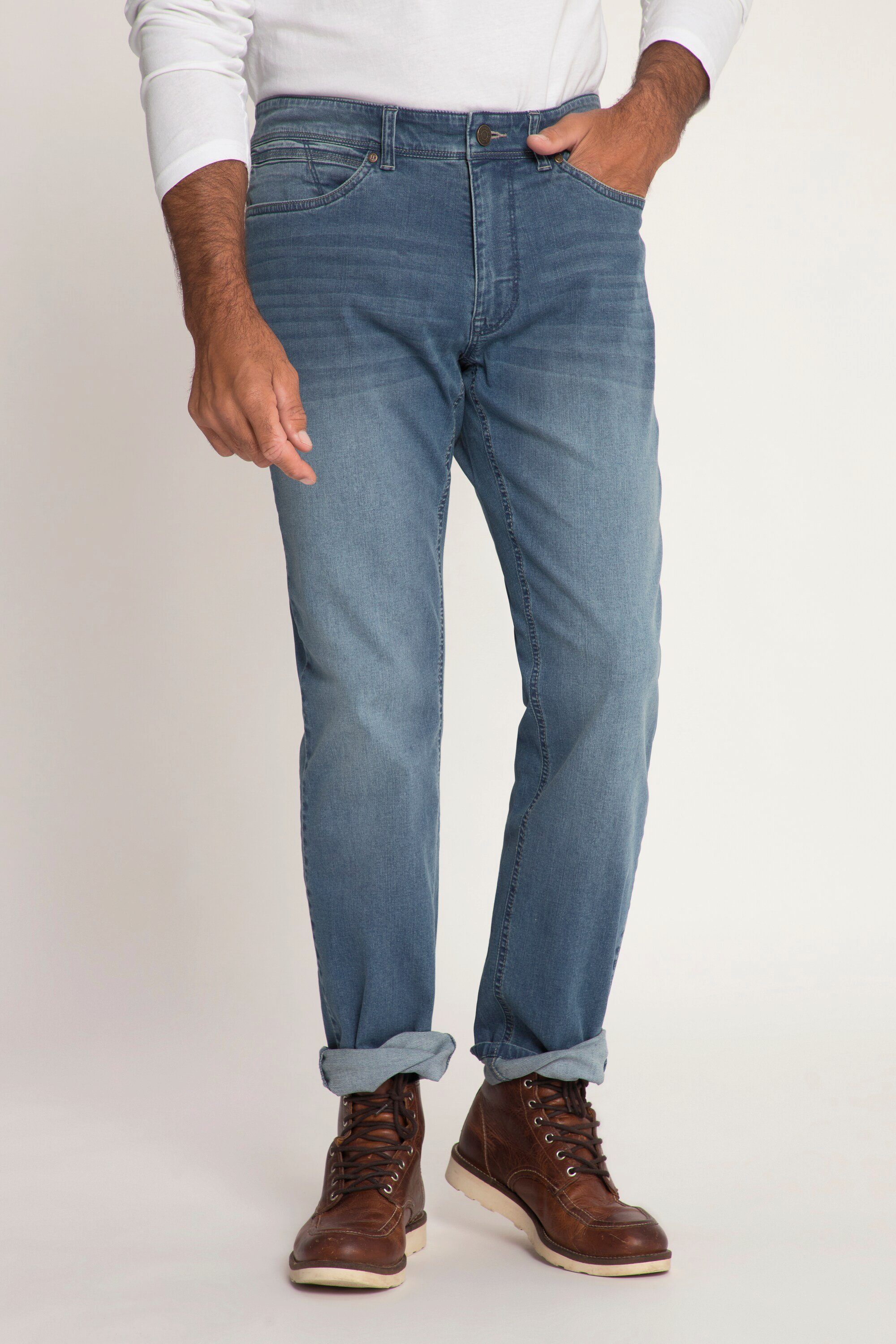 JP1880 Cargohose Jeans lightweight Bauchfit Regular Fit 5-Pocket blue denim