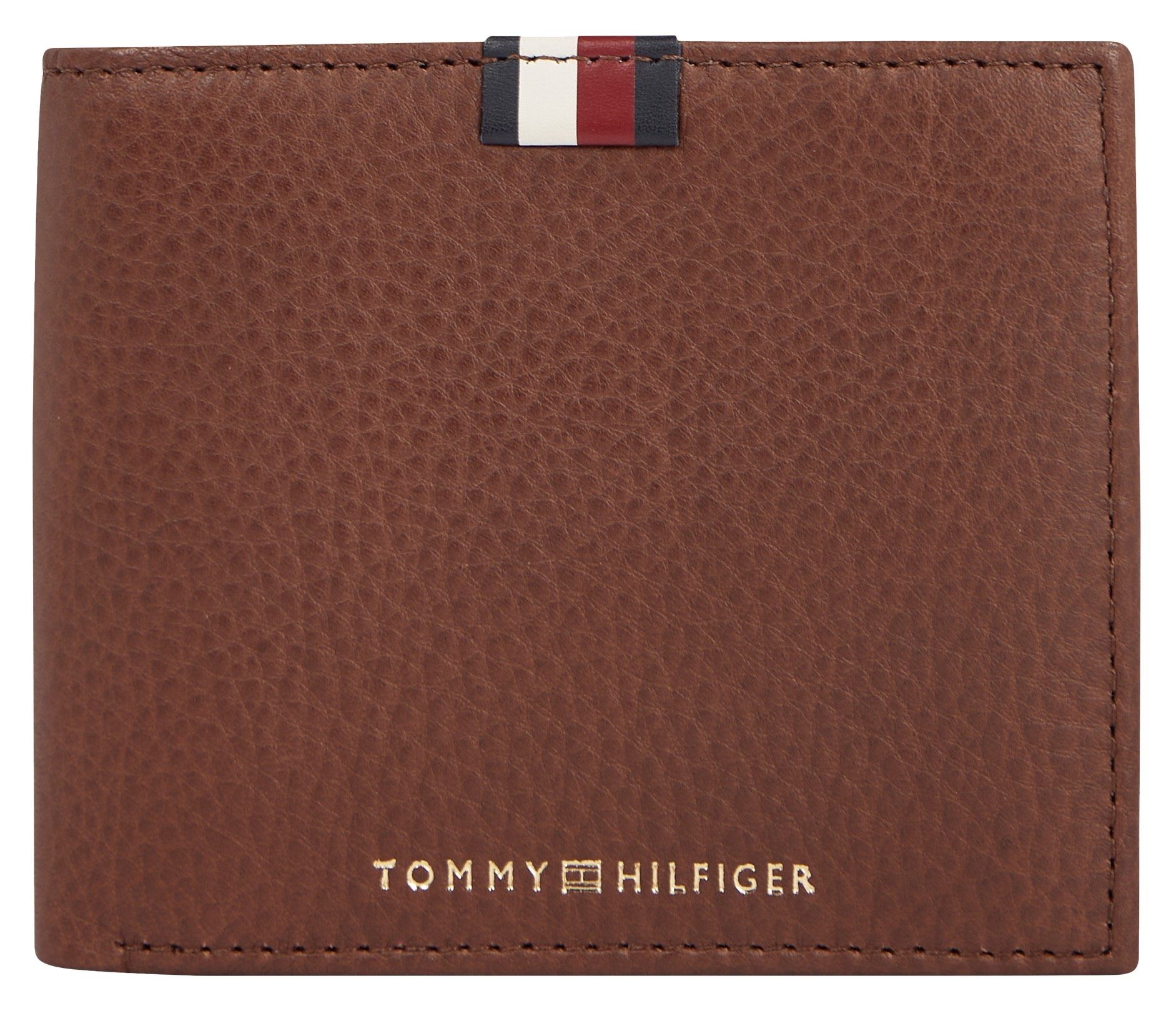 Tommy Hilfiger Geldbörse TH PREM LEA CC FLAP AND COIN, in schlichter Optik braun | Geldbörsen