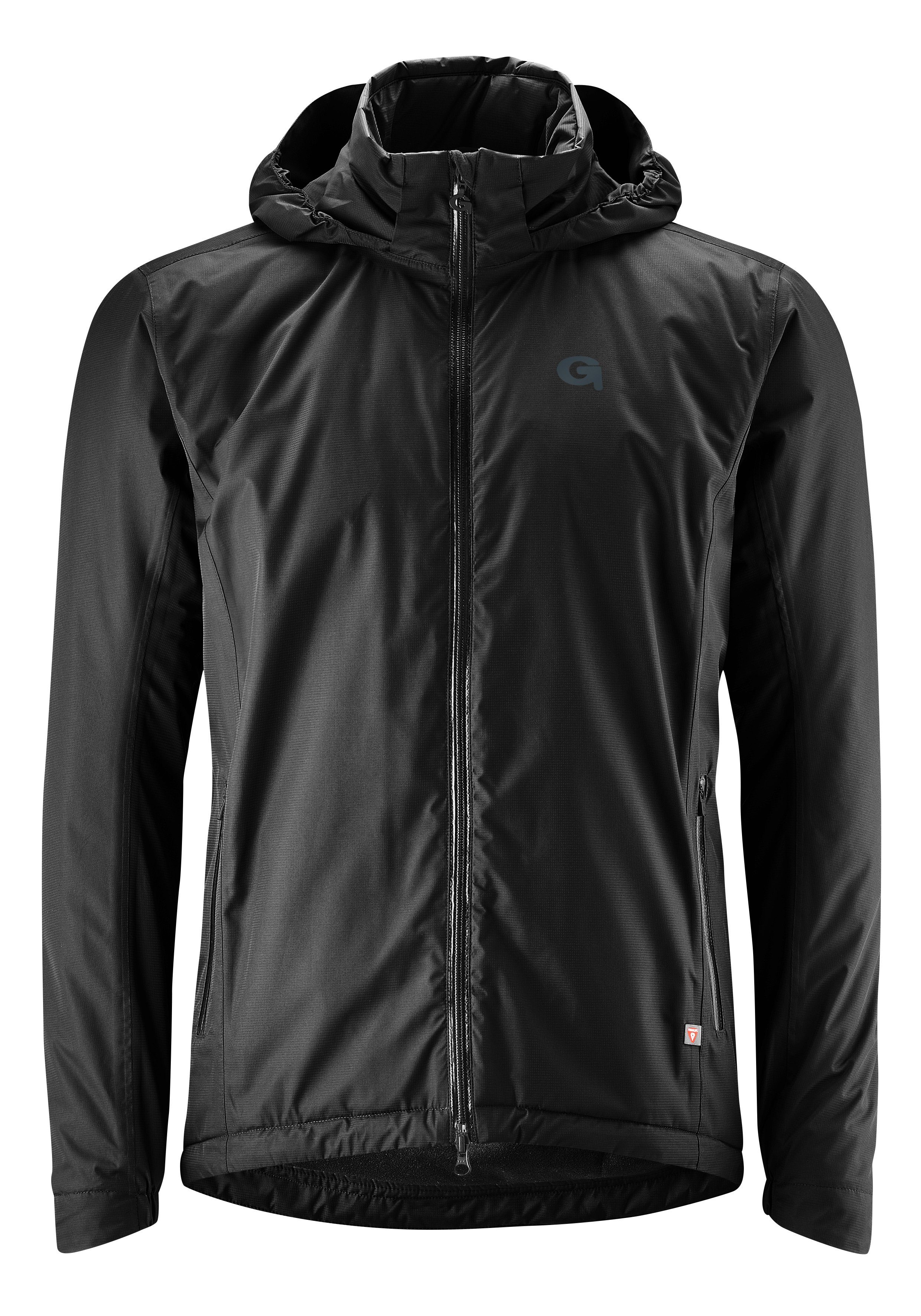 Therm Gonso Herren Radjacke wind- schwarz Regenjacke mit und Kapuze wasserdicht, Fahrradjacke Save