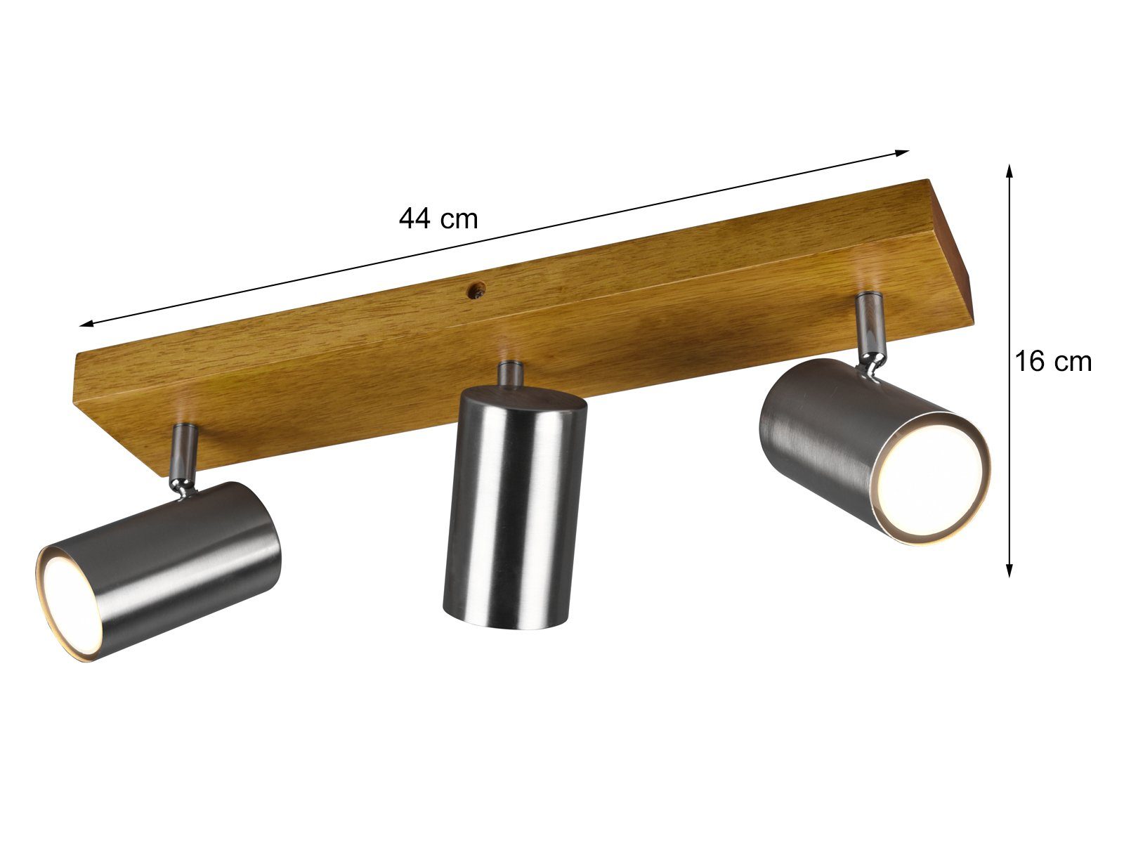 TRIO Leuchten LED Deckenstrahler, Dimmfunktion, LED wechselbar, Warmweiß, Balken-lampe innen Holz-lampe Decke Treppenhaus Lichtspots Breite 44cm