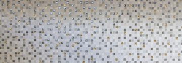 Mosani Mosaikfliesen Glasmosaik Naturstein Mosaik hellgrau gold matt / 10 Matten