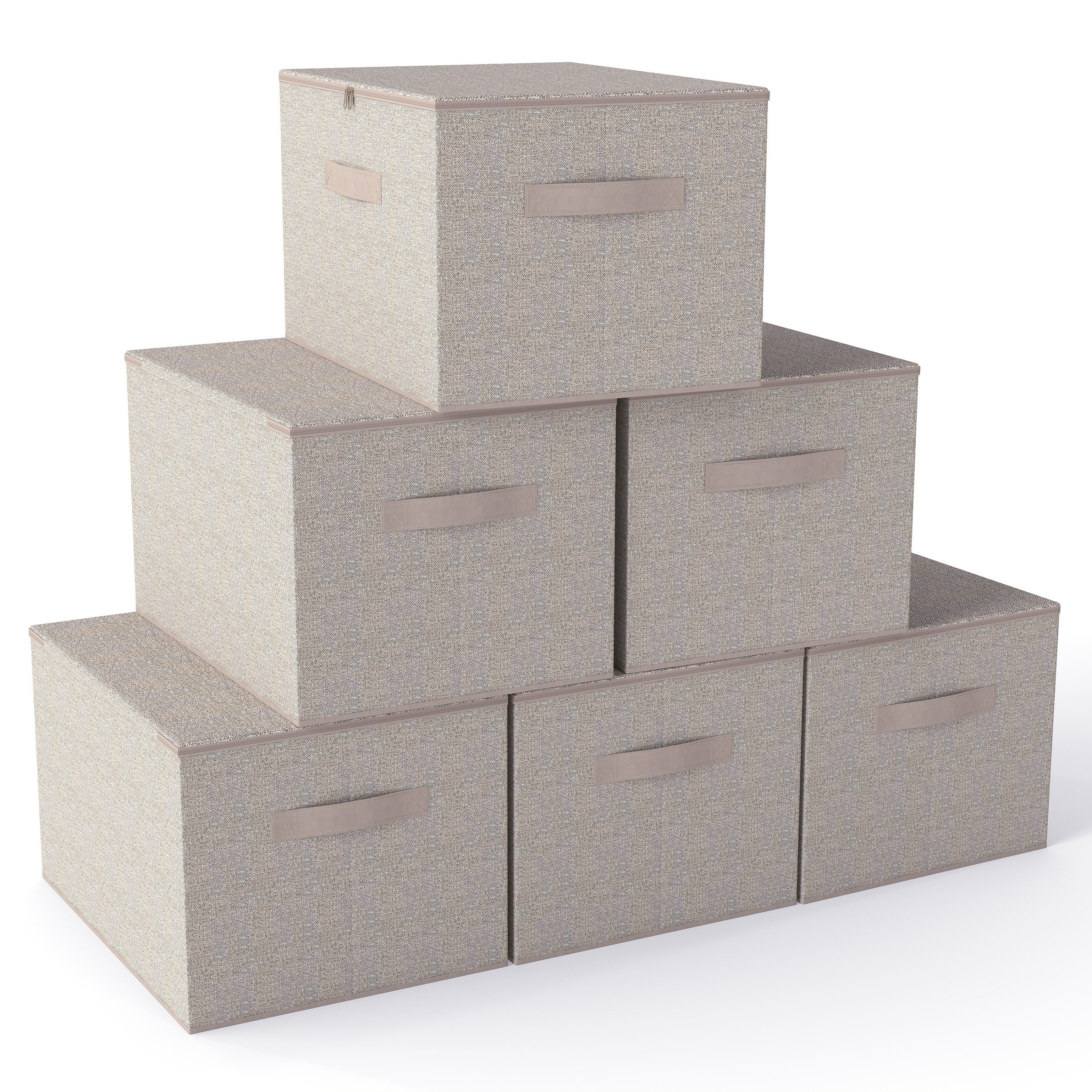 Sekey Aufbewahrungsbox Aufbewahrungsbox mit Deckel aus Vliesstoff Faltbare Stoffboxen, Faltbox Organizer für Kleidung Aufbewahrungsboxen für Schrank Regal