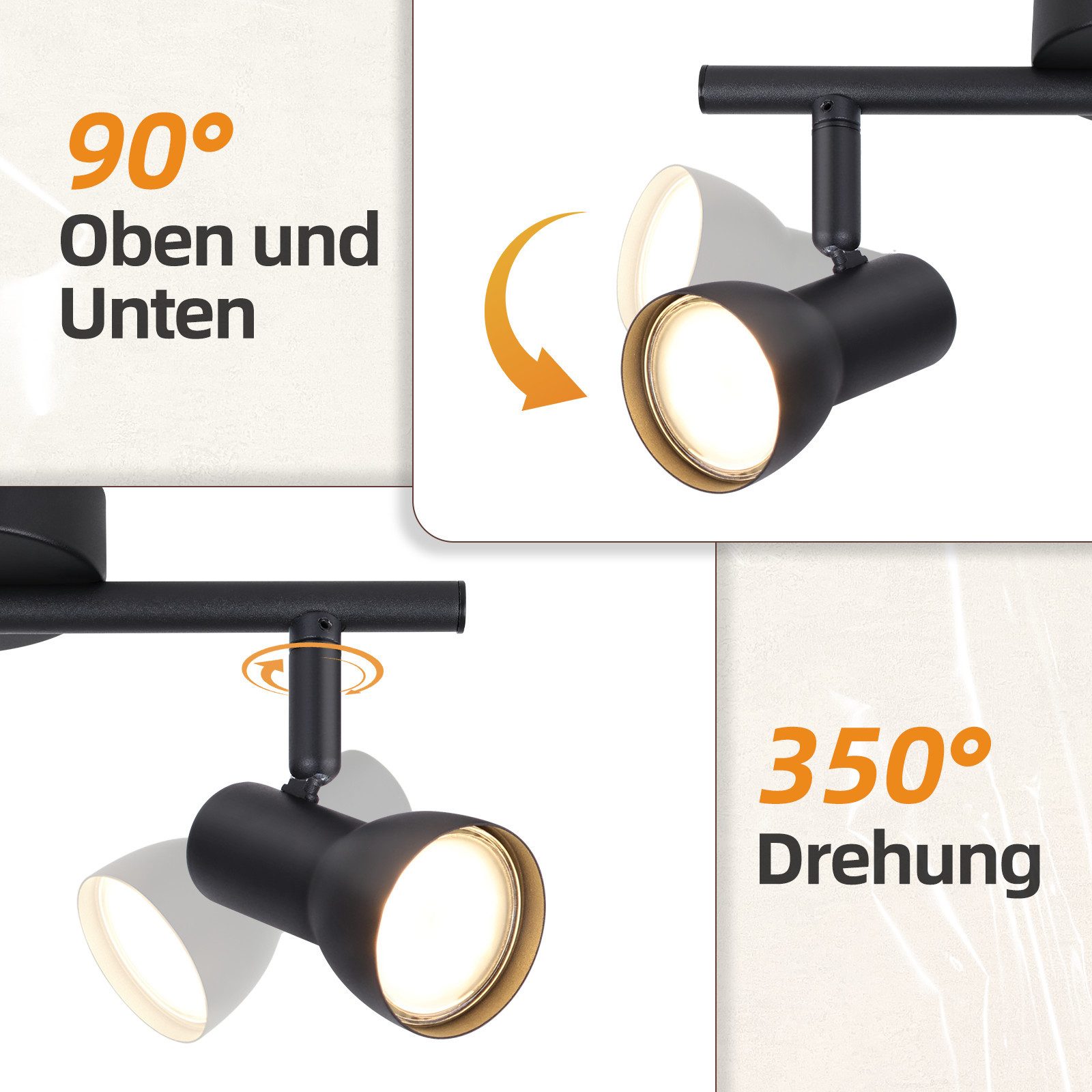 Nettlife Deckenstrahler Schwarz Innen GU10 Deckenleuchte günstig online kaufen