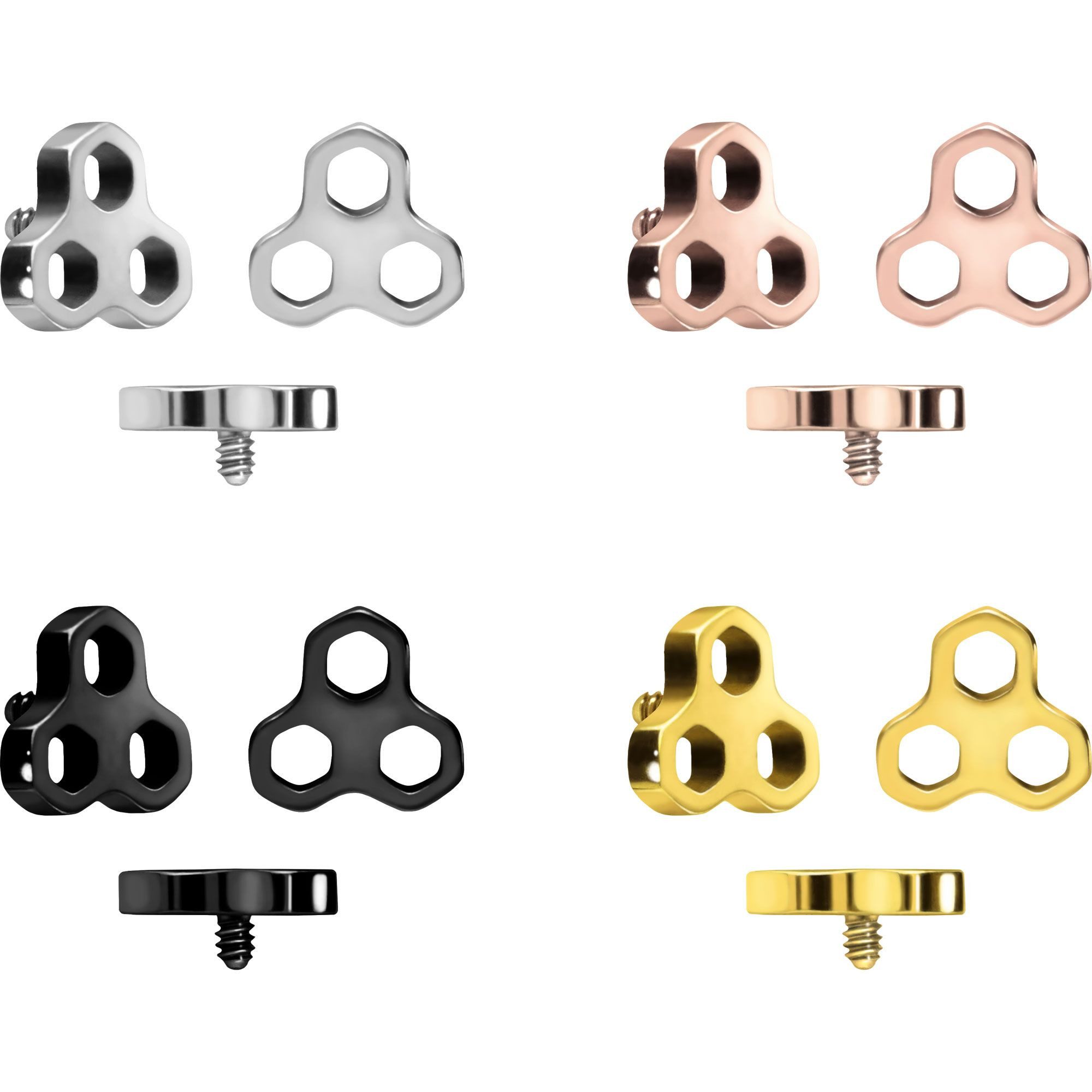PIERCINGLINE Piercing-Set Titan Schraubaufsatz mit Außengewinde HONIGWABEN (Schraub-Aufsätze, 1-tlg)