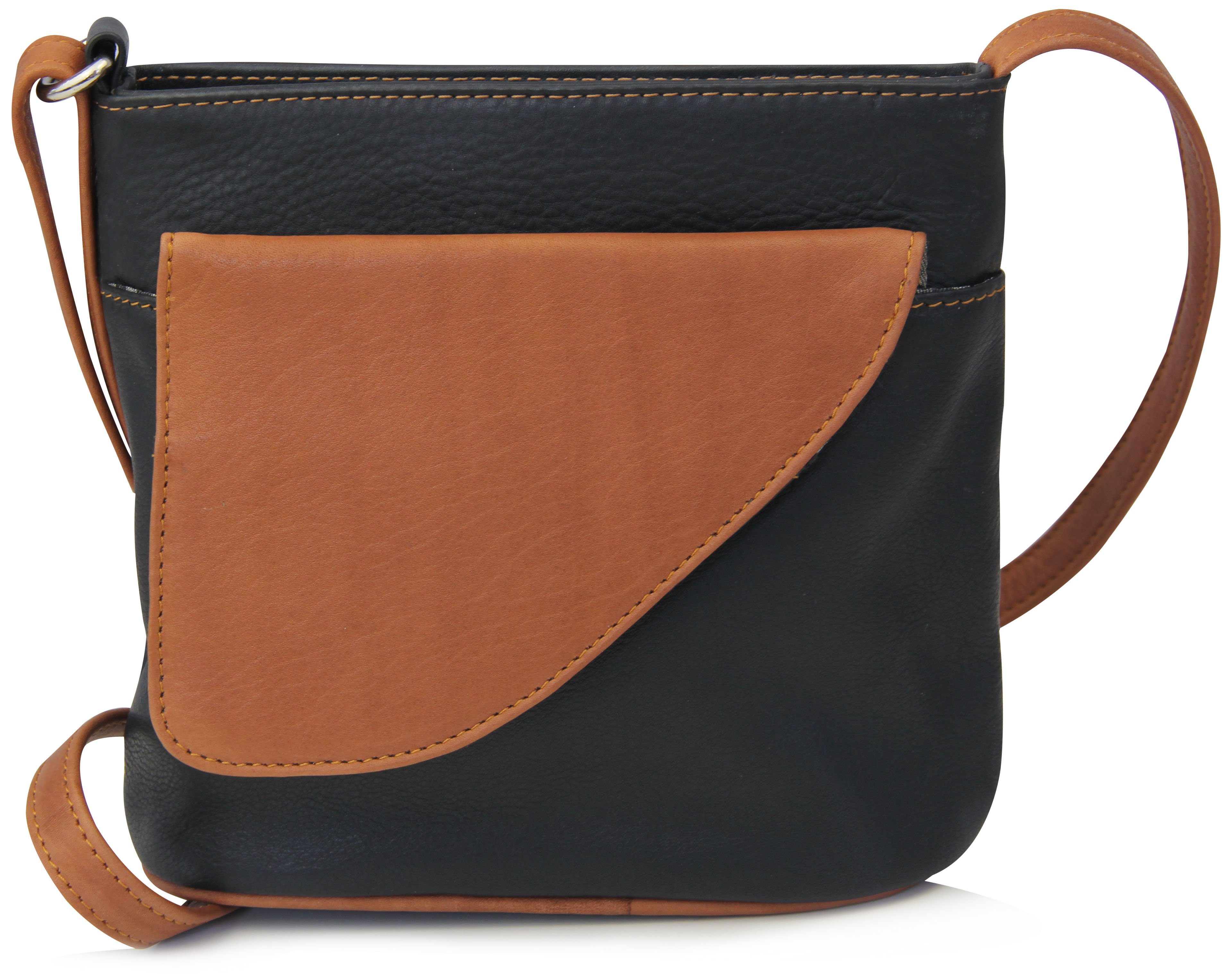 Frentree Umhängetasche Ledertasche mit verstellbarem Gurt, Reißverschluss, Magnetknopf, stilvoll und funktional für jeden Anlass!