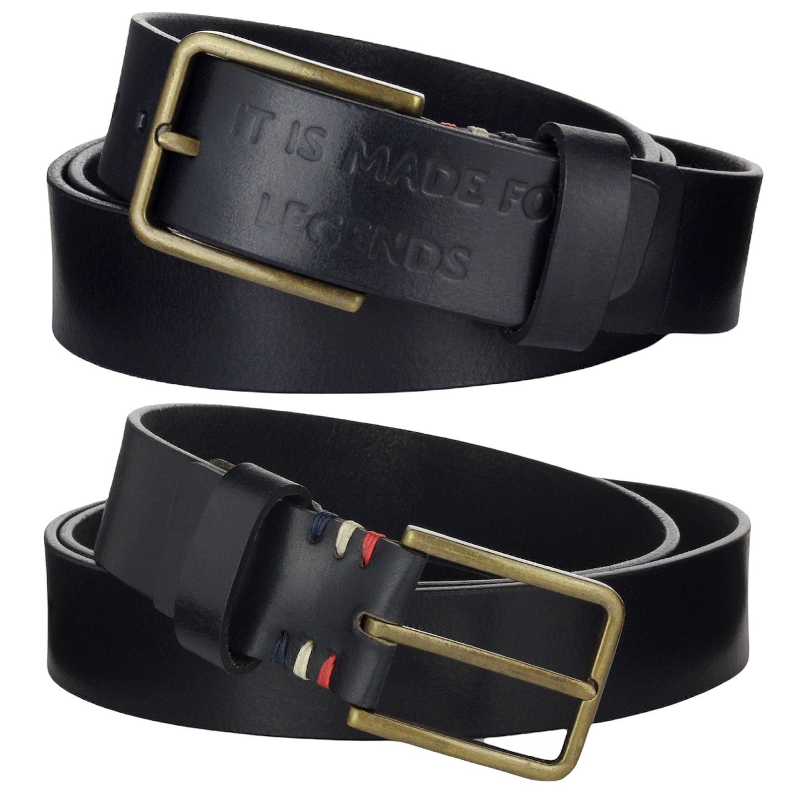 Manza Ledergürtel Gürtel Ledergürtel 3,5cm breit Echt Leder Jeansgürtel Unisex Kürzbar