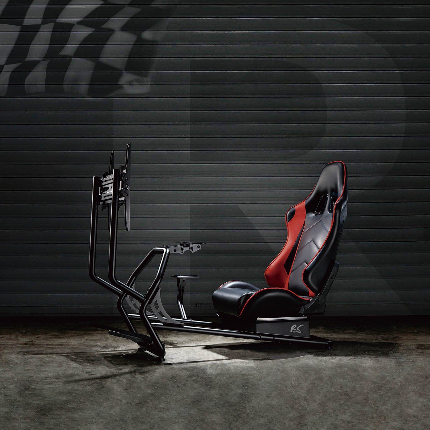 NanoRS Gaming Chair RS160, Sportsitz Cockpit Rennsimulator Lenkradhalterung TV-Halterung - 