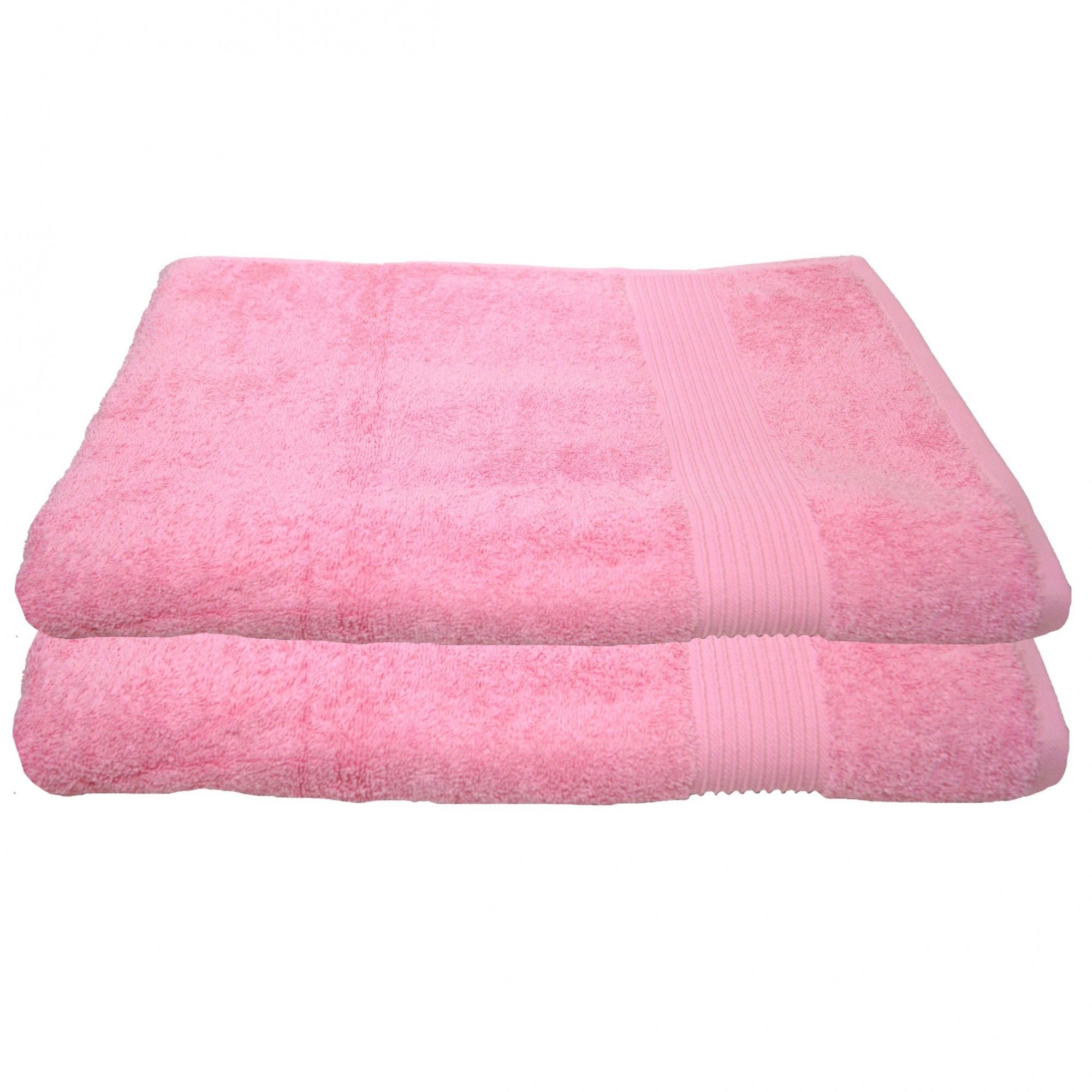 Duschtücher 2-Duschtücher-Rosa-Duschtuch 70 x 140 cm
