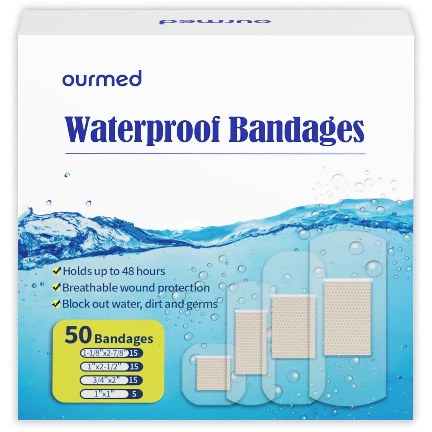 LuxusKollektion Wundpflaster Pflaster wasserfest selbstklebend Wundversorgung Clear 50 Count