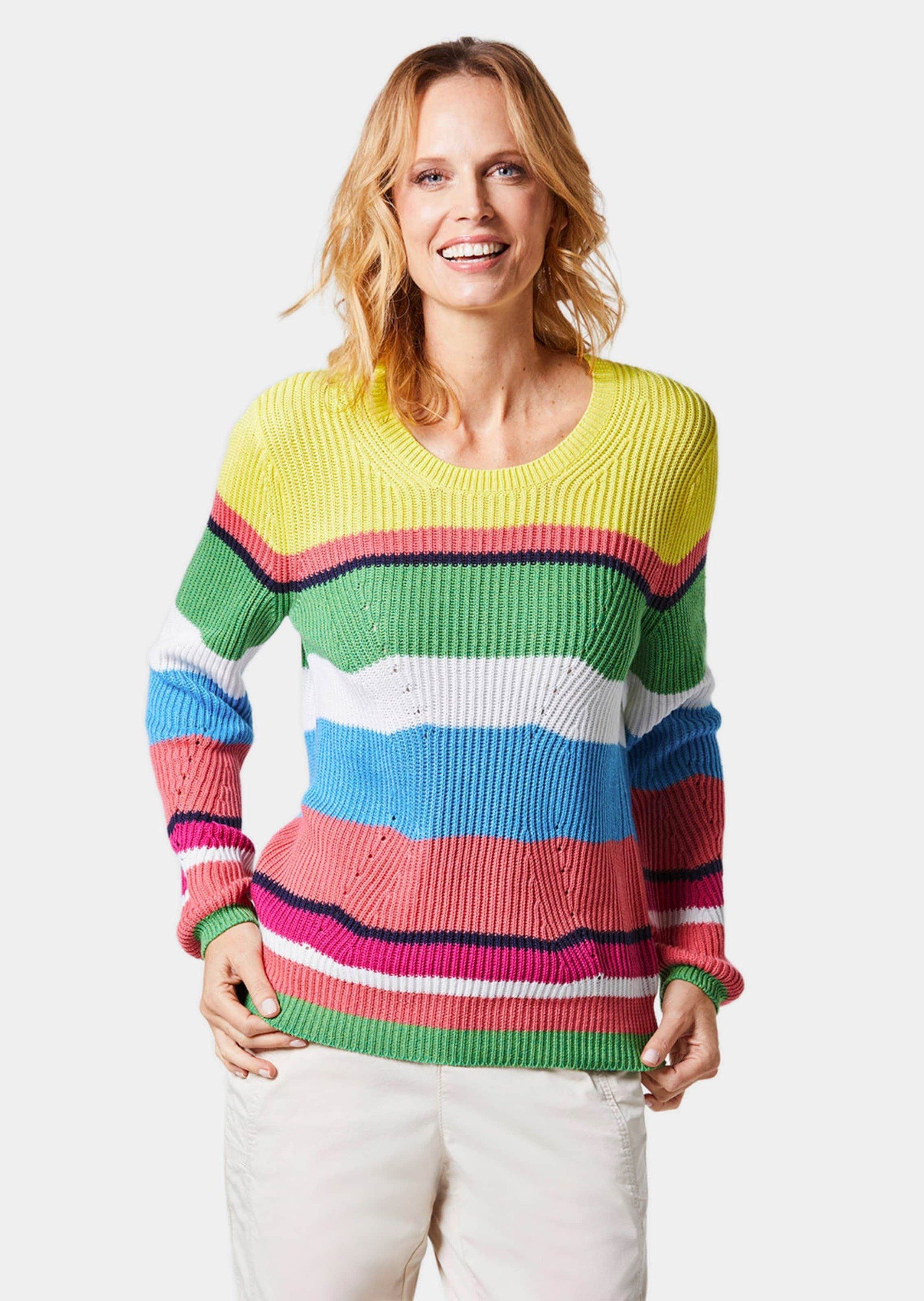 Strickpullover Kurzgröße: Pullover im Baumwoll-Mix