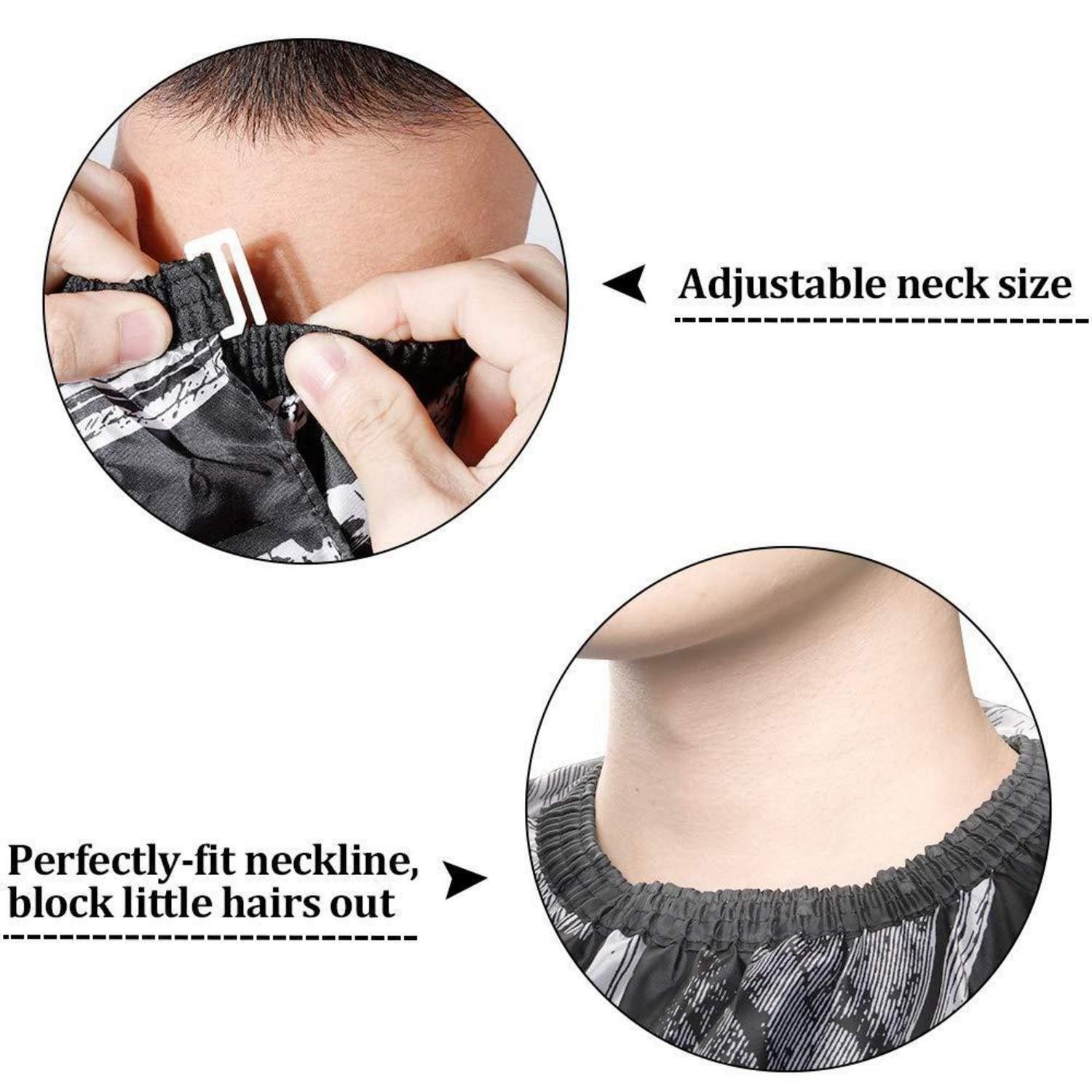 LuxusKollektion Umhängeschürze Haarschnitt Friseurumhänge Barber Cape mit Klettverschluss Schwarz