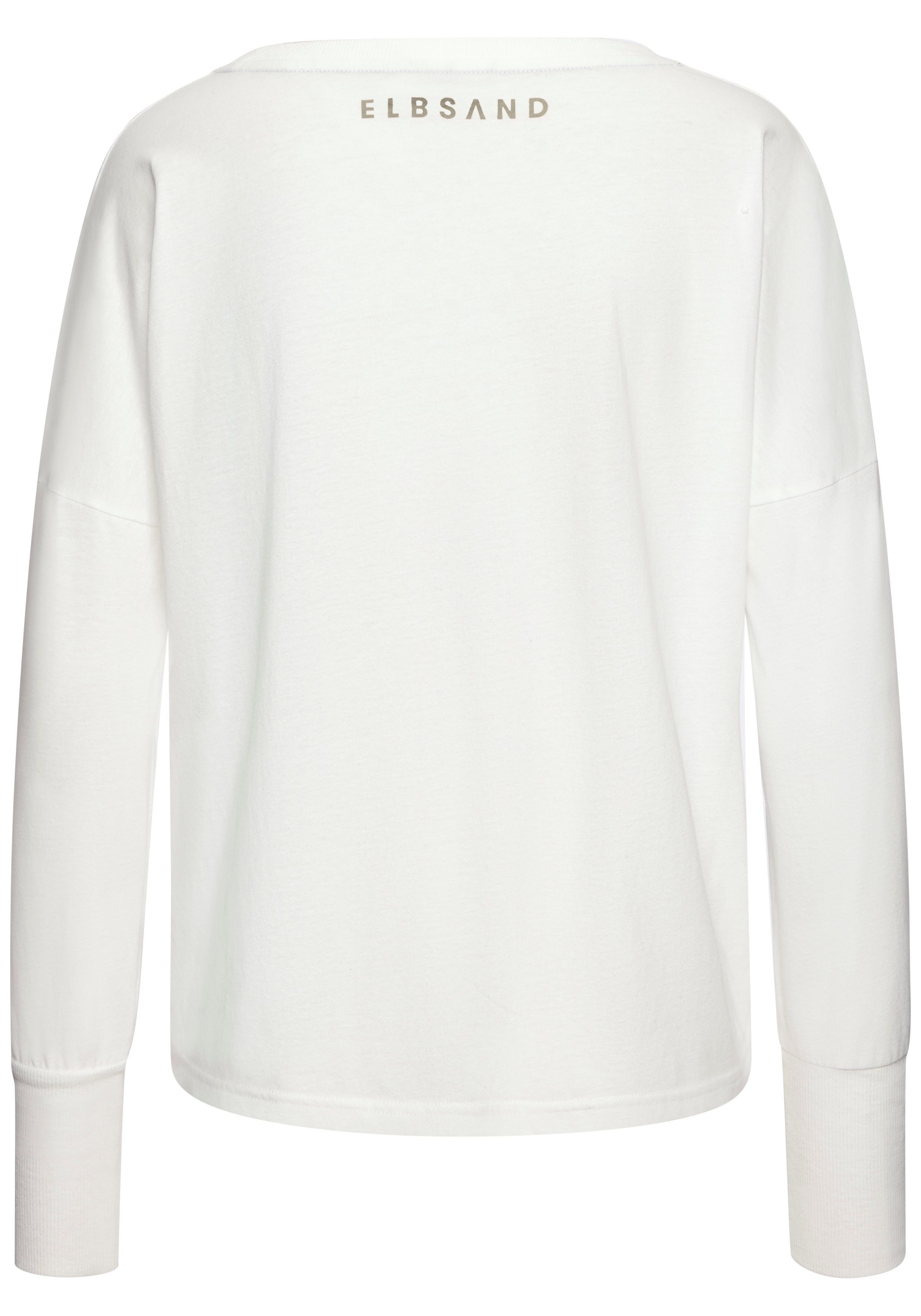Elbsand Langarmshirt Iruna mit Frontdruck, Longsleeve, lockerer Schnitt