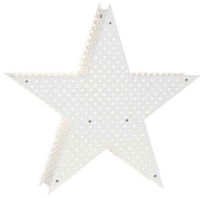 STAR Dekostern, 1 St., Weihnachztsstern 47cm Holz weiß 47x10cm Weihnachtsdeko