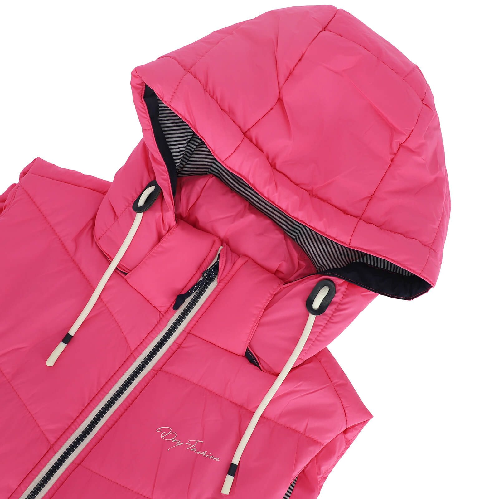 Dry Fashion Steppweste Rügen Damen Weste gesteppt Kapuze - Outdoor Damenweste Windabweisend Kapuze verstellbar & abnehmbar, 2-Wege-Reißverschluss, Seitentaschen
