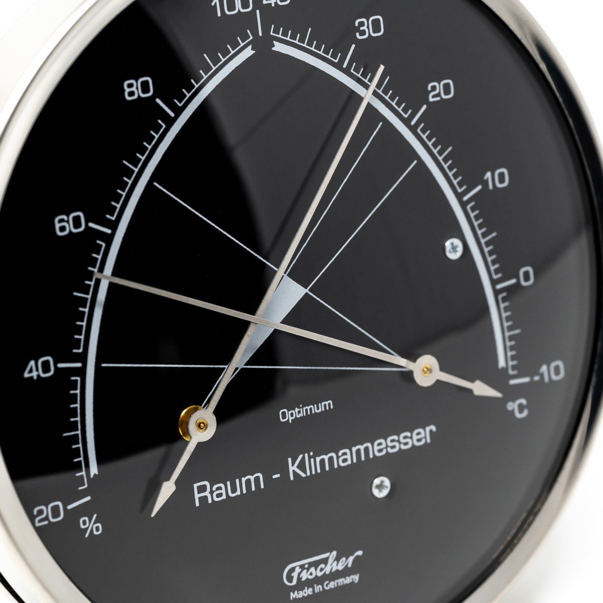 Fischer Barometer Raum-Klimamesser Edelstahl, Innen - Farbwahl Innenwetterstation