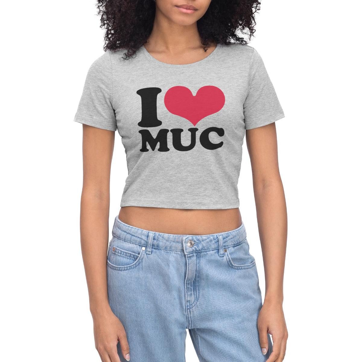 T-Shirt I Love MUC München Herz Crop Top