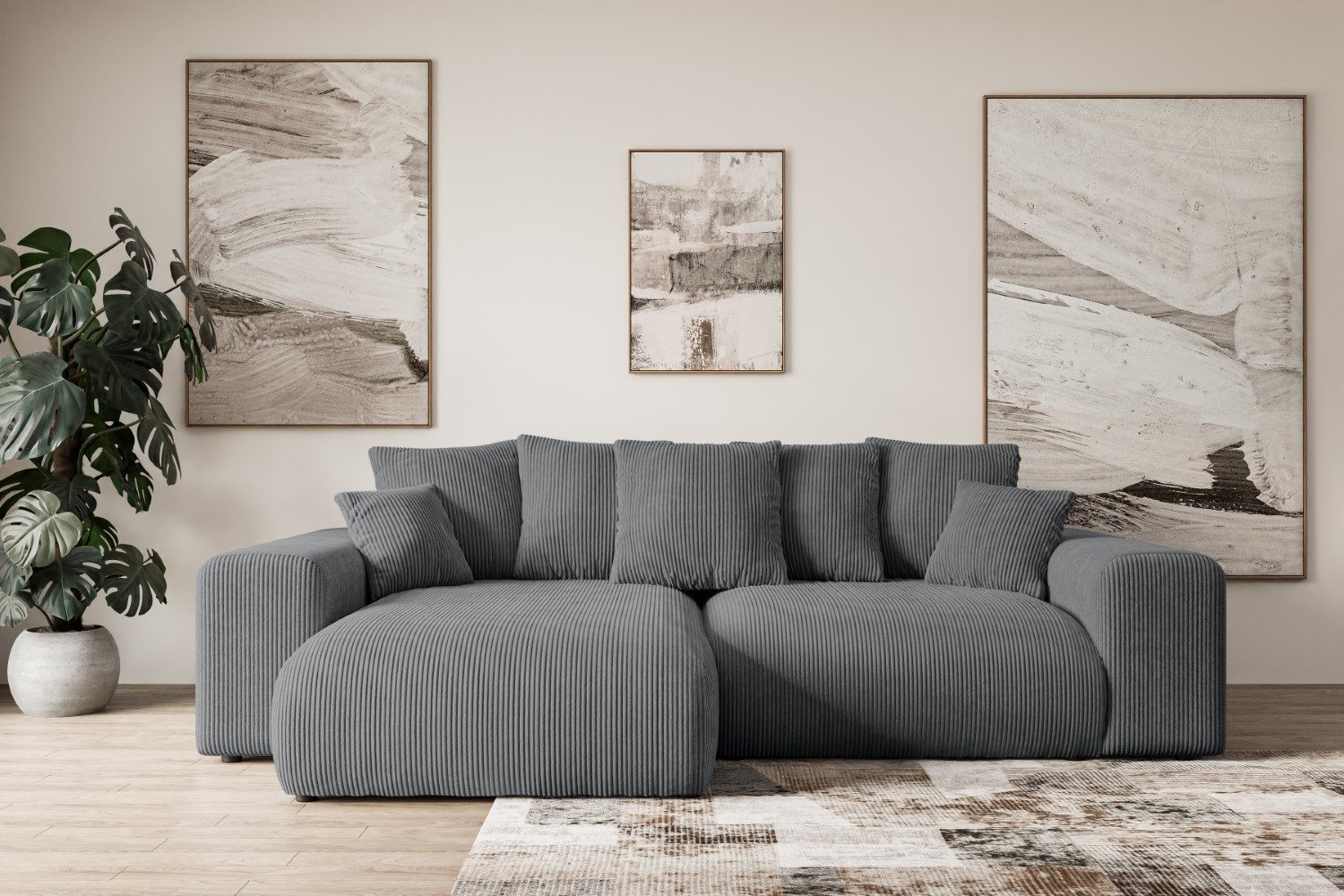 ALTDECOR Ecksofa ESKAR-L, Couch mit Schlaffunktion, Wohnzimmer - Wohnlandsc günstig online kaufen