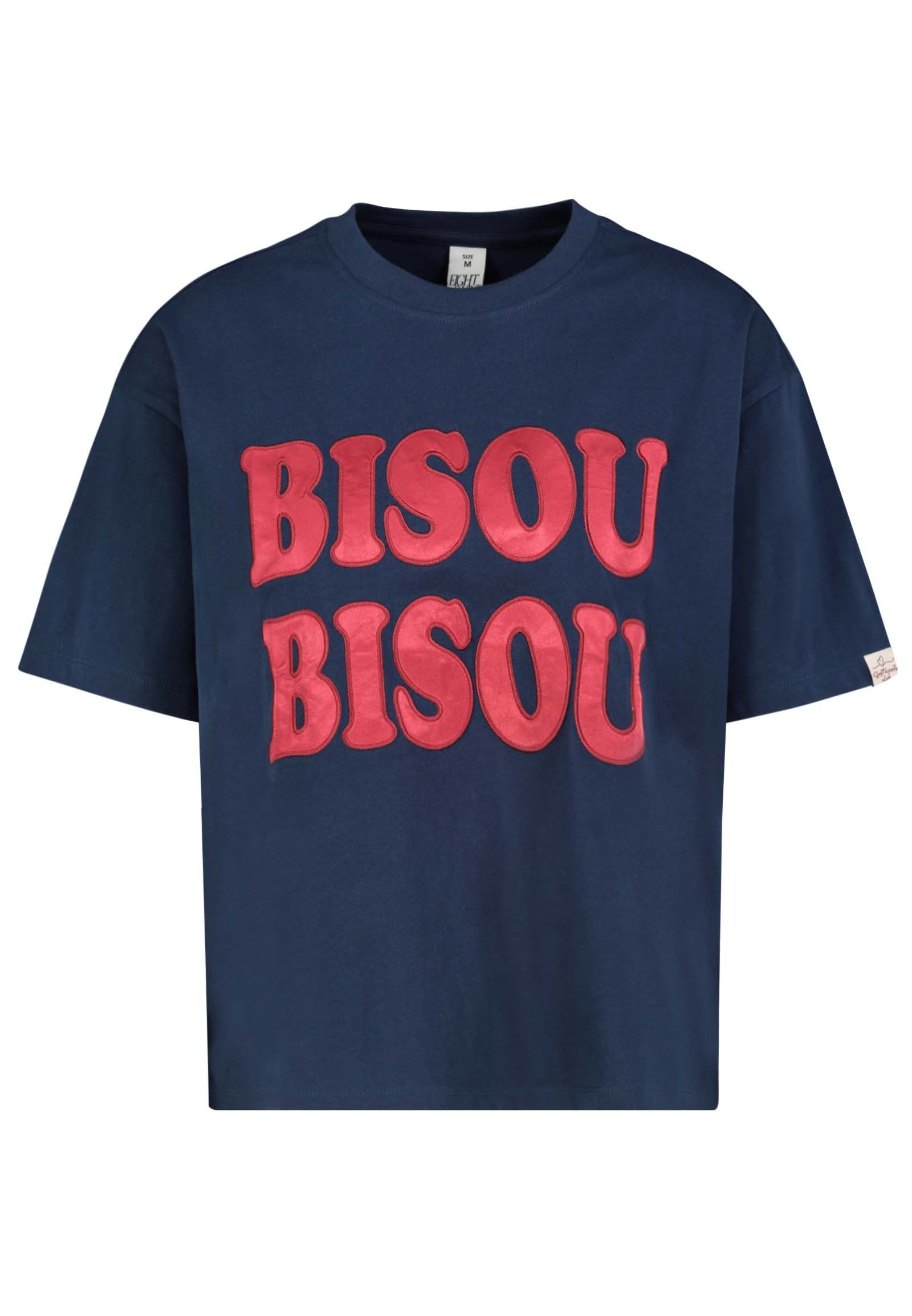 Eight2Nine T-Shirt Damen Baumwollshirt mit Applikation Oversized Fit, verschiedene Statements