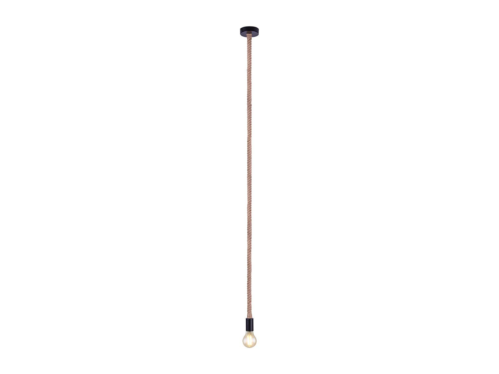 GLOBO LIGHTING LED Pendelleuchte, Dimmfunktion, LED wechselbar, Warmweiß, Affenschaukel Seil-lampe über Esstisch & Kücheninsel hängend, H: 160cm