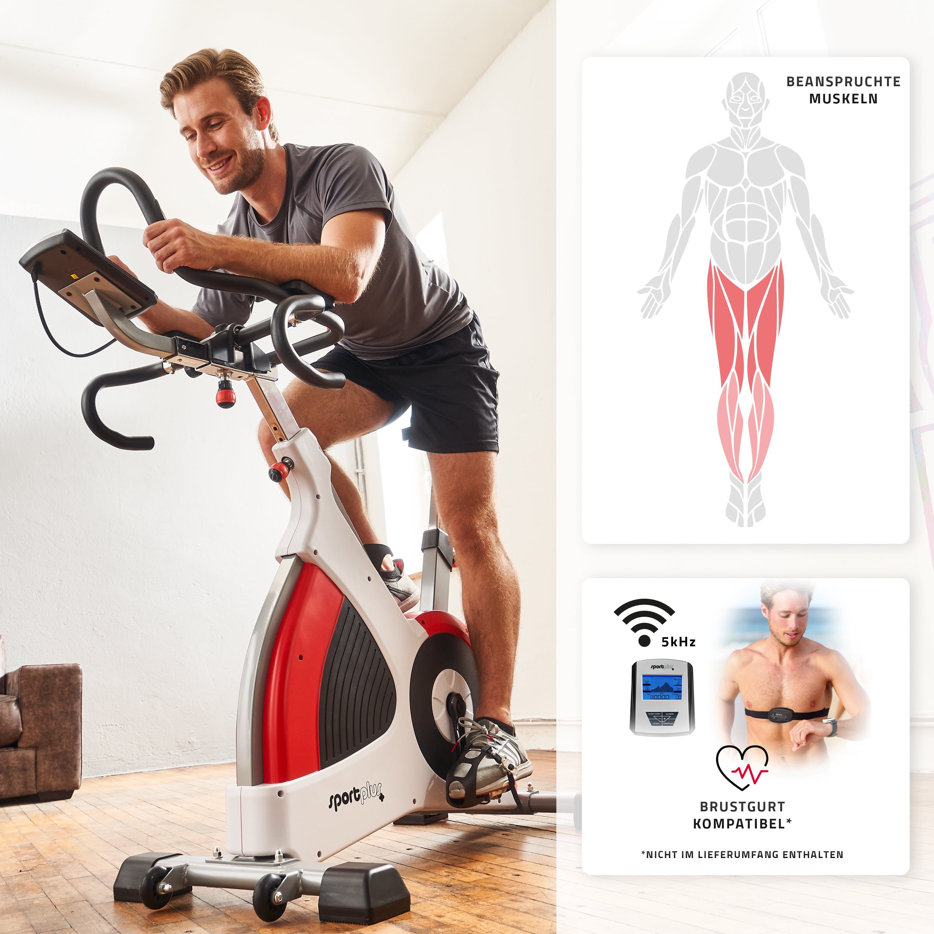 Indoor Heimtrainer Triathlonlenker SportPlus Speedracer, Studioqualität, Speedbike, SP-SRP-3000,