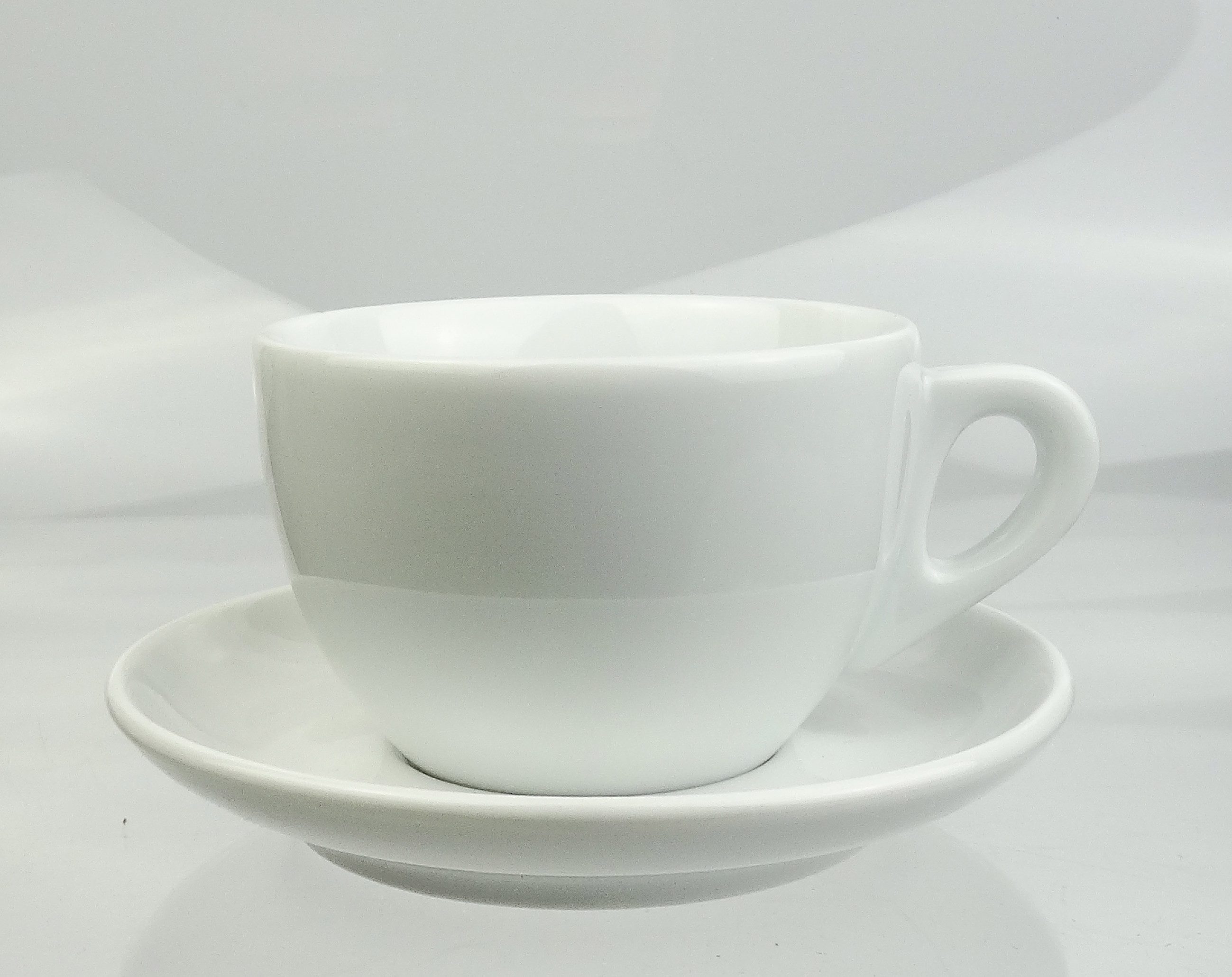 Ancap Cappuccinotasse dickwandig, weiss, gross, Made in Italy, 2-tlg., Porzellan
