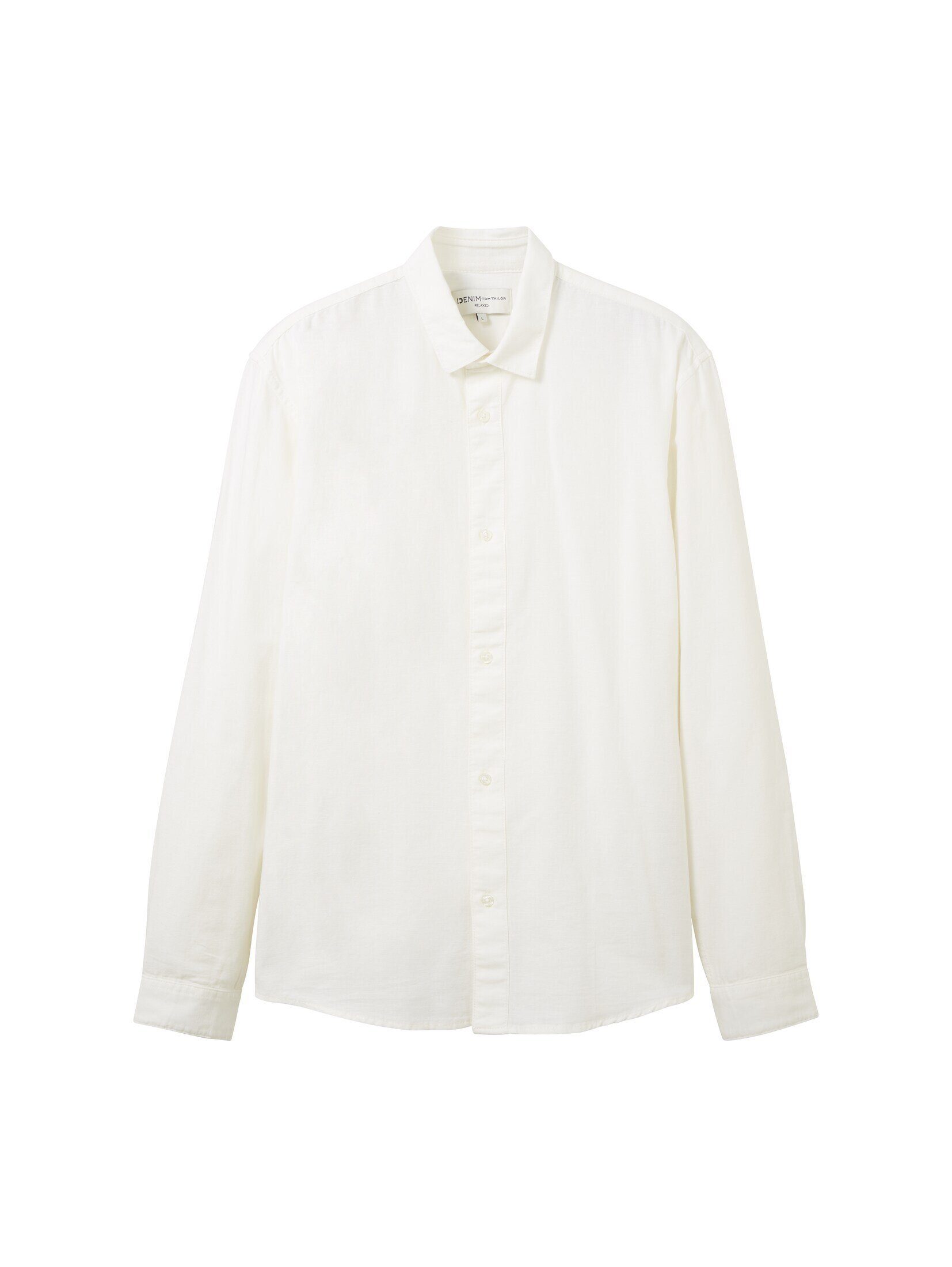 TOM TAILOR Denim Hemd Oxford Wool Langarmhemd White