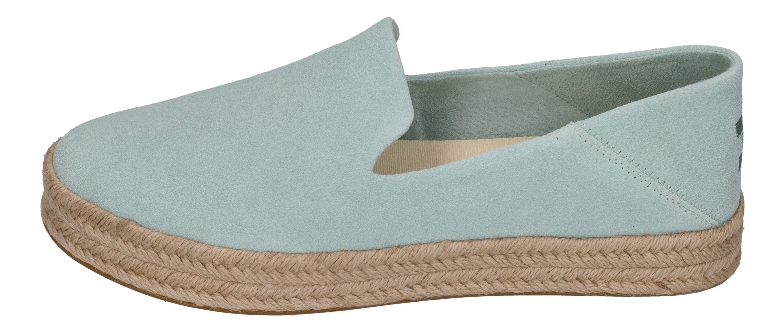 TOMS CAROLINA Espadrille Light Mint Suede