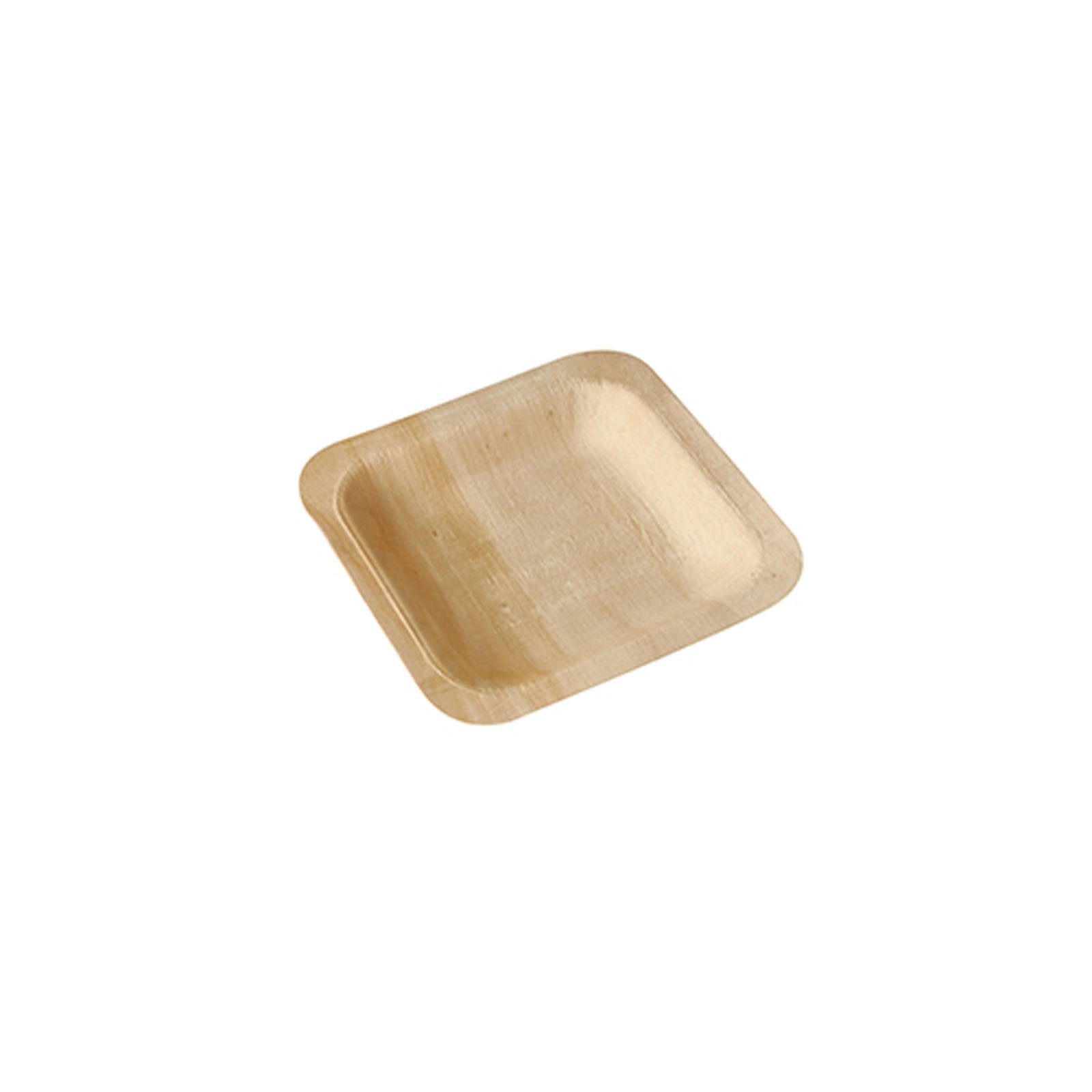 PAPSTAR Einwegteller 500 Stück Fingerfood-Teller aus Holz pure eckig 14 x 14 cm
