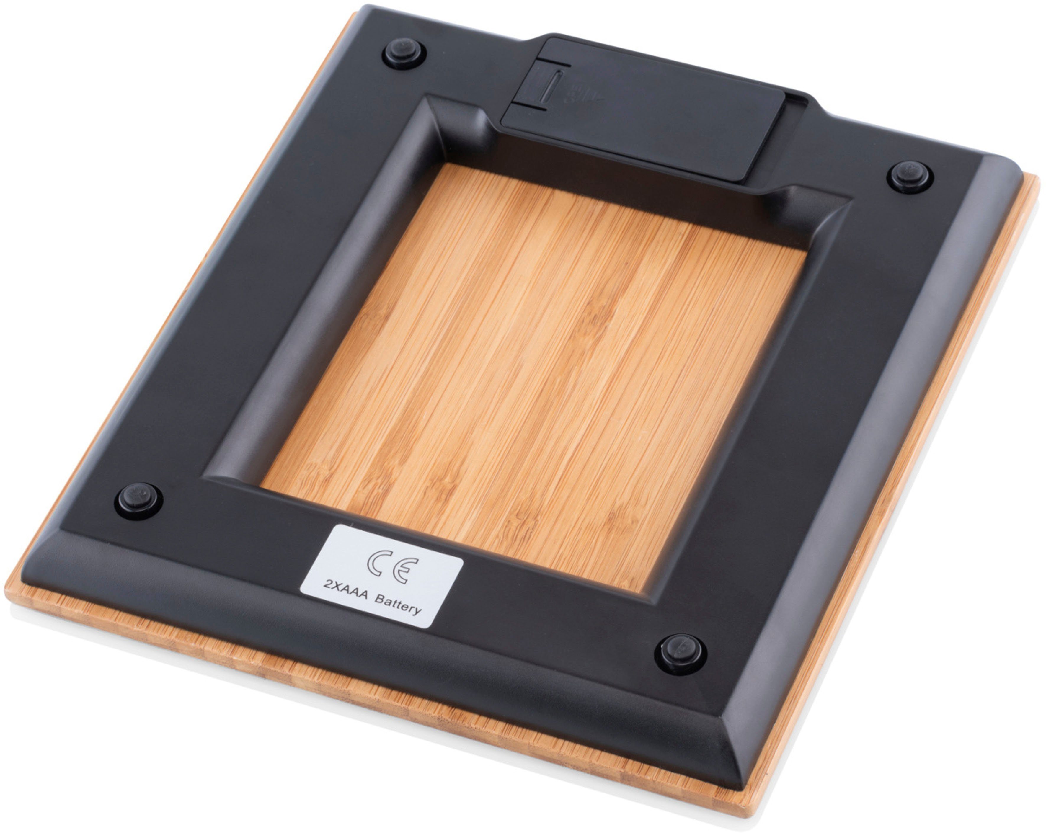 eta Küchenwaage Bambi, ETA977890000, (3-tlg), bis 5kg, Genauigkeit 1g, LCD-Display, TARE, Bambus Design