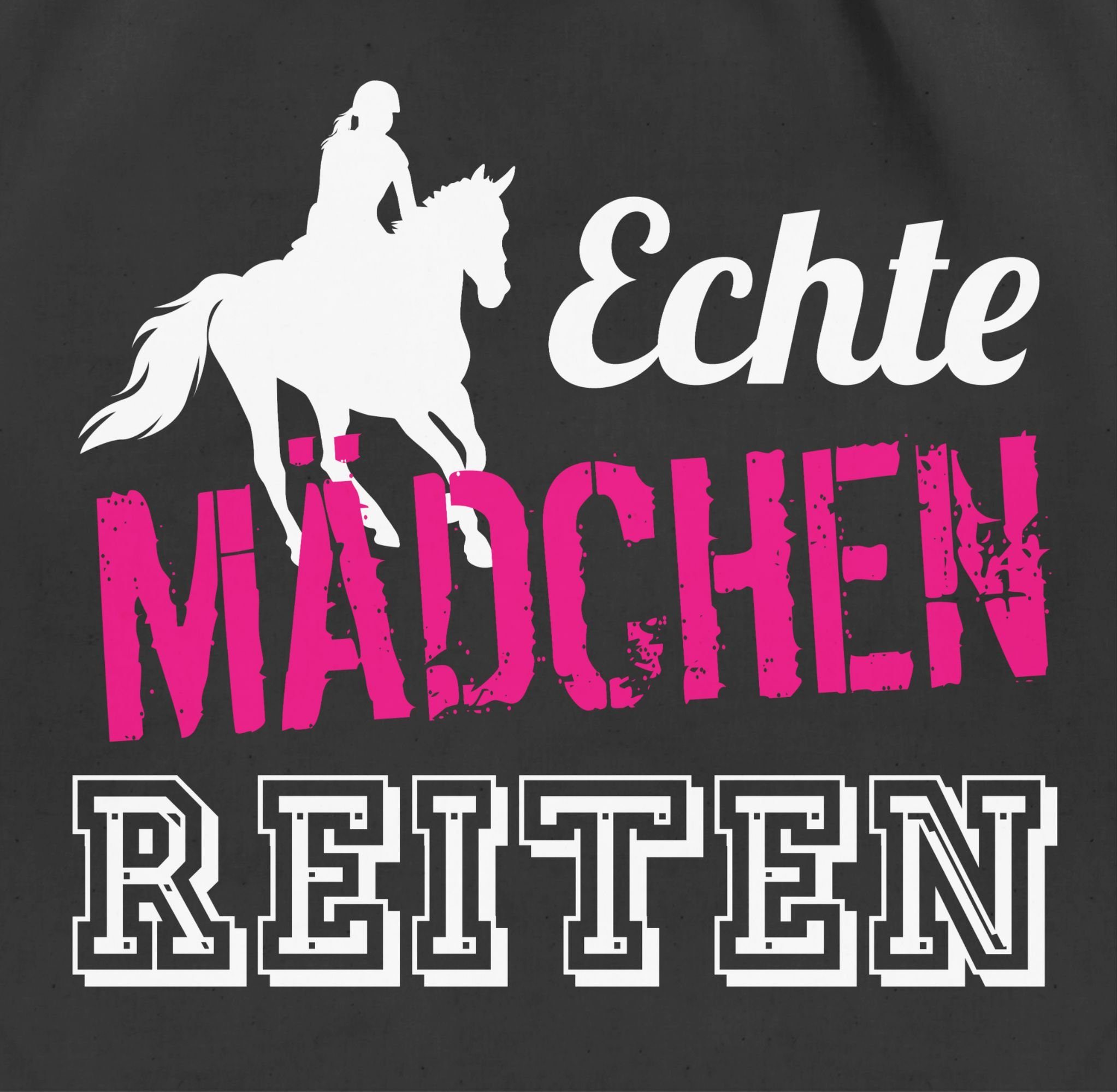 Shirtracer Turnbeutel Echte Mädchen reiten, Pferd