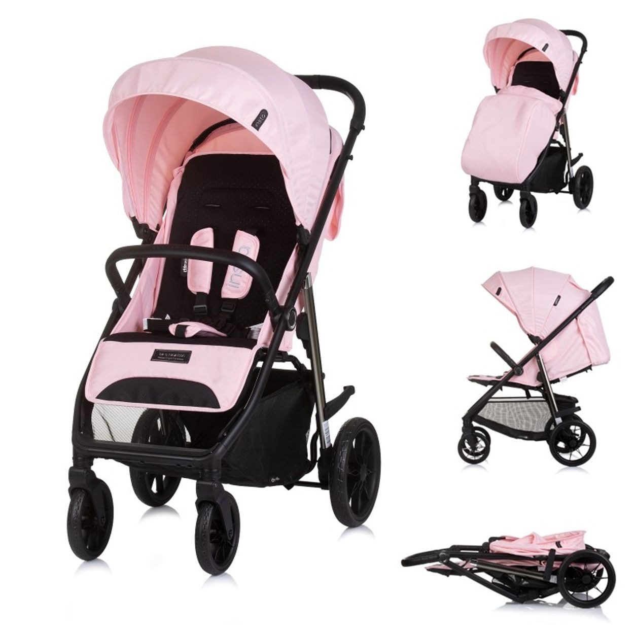 Chipolino Kinder-Buggy Kinderwagen Buggy Insta, Fußabdeckung, Federung, Korb, Gurt, klappbar
