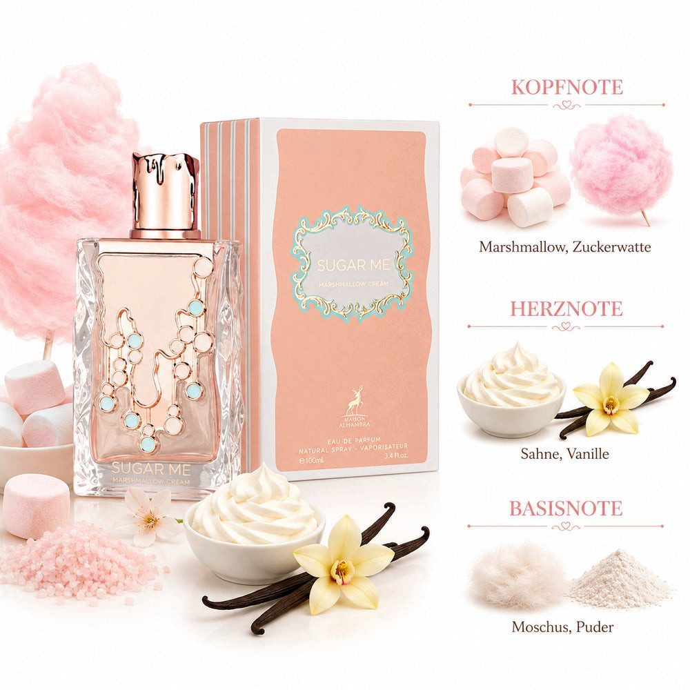 Maison Alhambra Duft-Set Sugar Me Marshmallow Dream EDP 100ml + Parfümzerstäuber (leer) Set