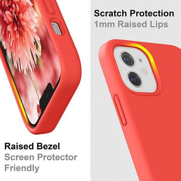 CoolGadget Handyhülle Rot als 2in1 Schutz Cover Set für das Apple iPhone 13 6,1 Zoll, 2x 9H Glas Display Schutz Folie + 1x TPU Case Hülle für iPhone 13