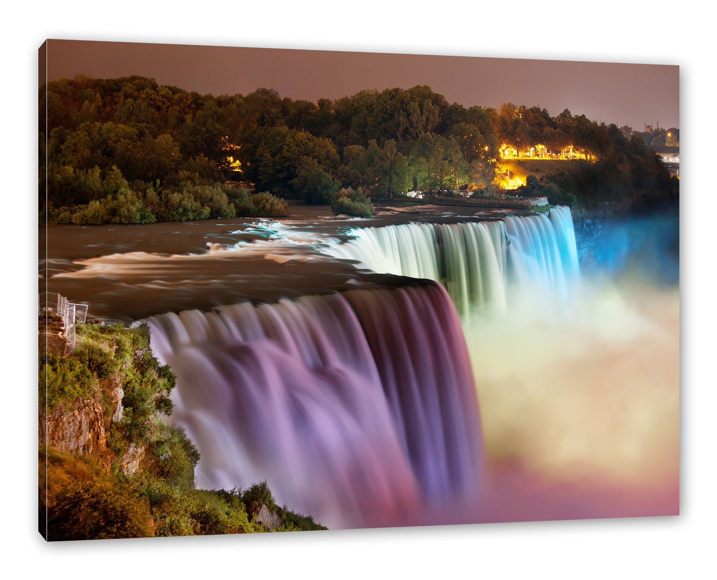 Pixxprint Leinwandbild Majestätische Niagara Fälle, Majestätische Niagara Fälle (1 St), Leinwandbild fertig bespannt, inkl. Zackenaufhänger