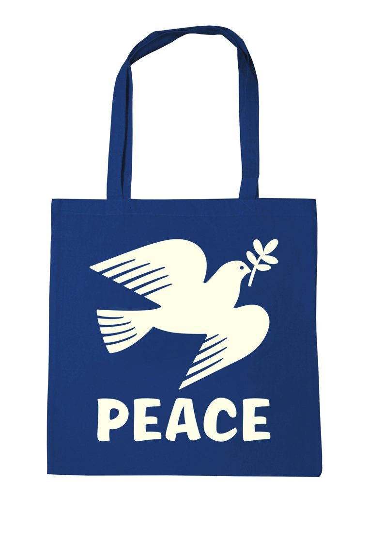 LOGOSHIRT Henkeltasche Baumwolltasche Peace Friedenstaube, mit Peace-Motiv